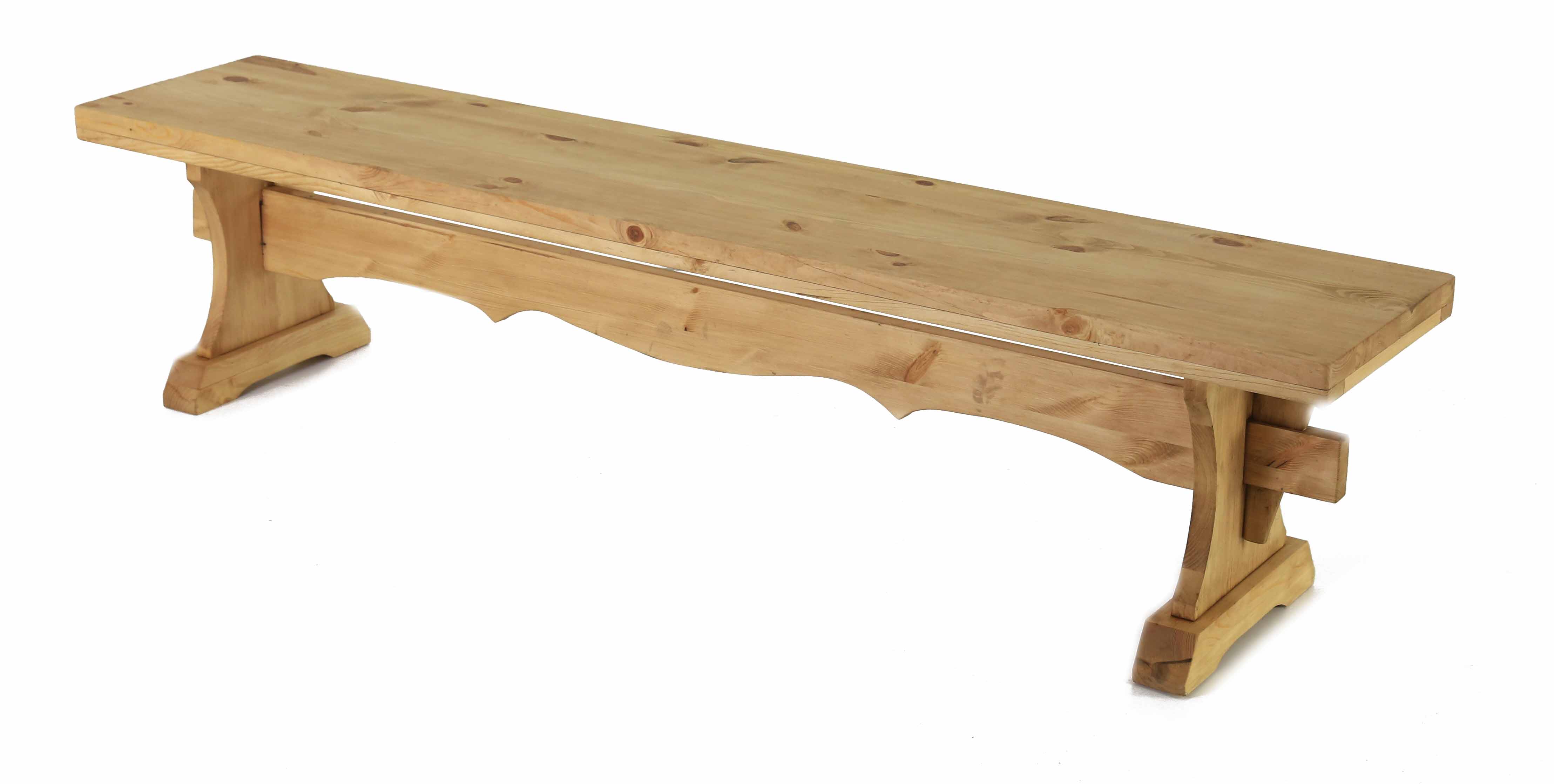 Banc bois de pin massif sculpté montagne 200 x 40 cm (photo) Banc bois de pin massif sculpté montagne 200 x 40 cm