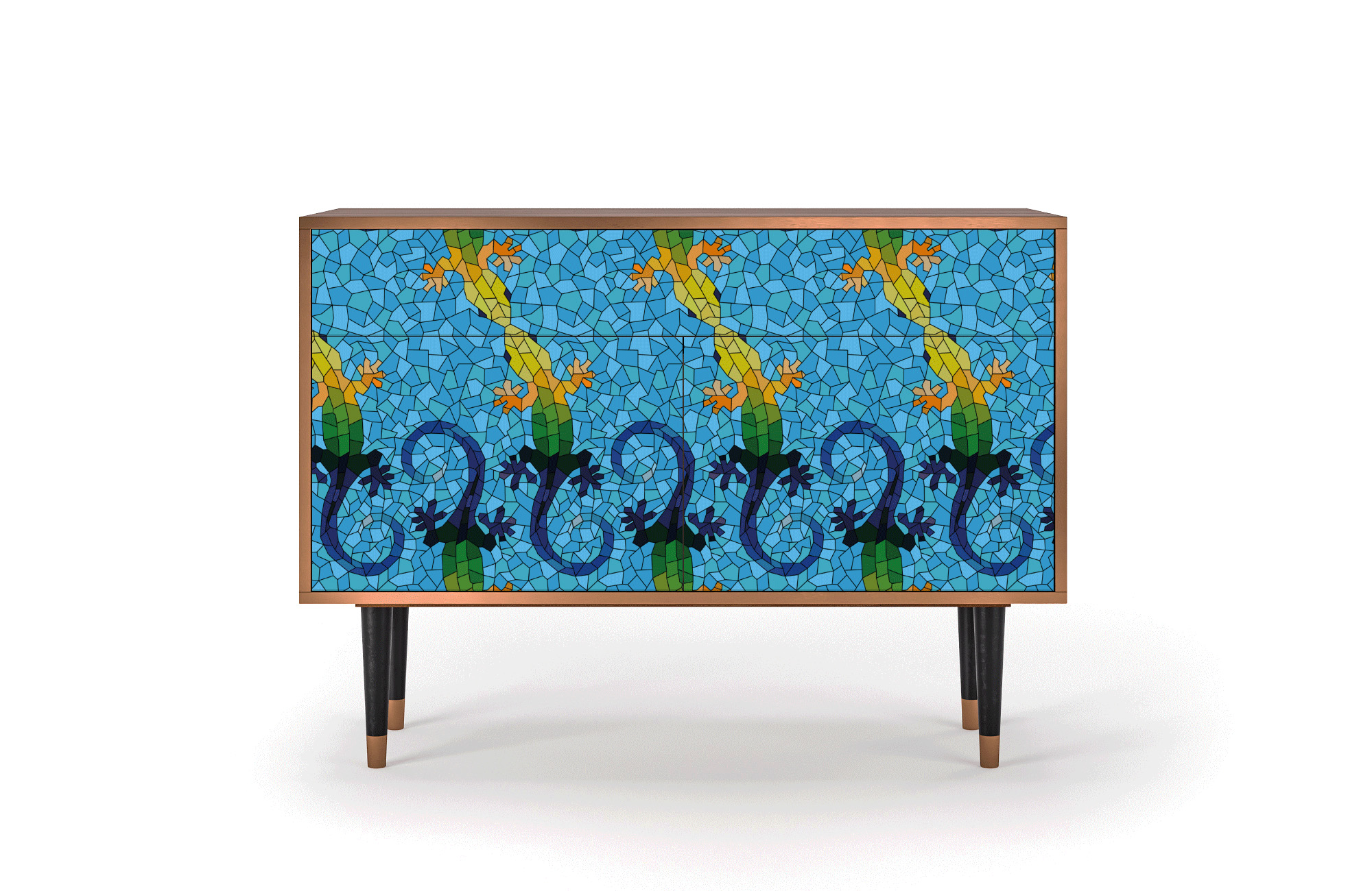 Buffet bleu 115cm 1 tiroir et 2 portes Buffet bleu 115cm 1 tiroir et 2 portes