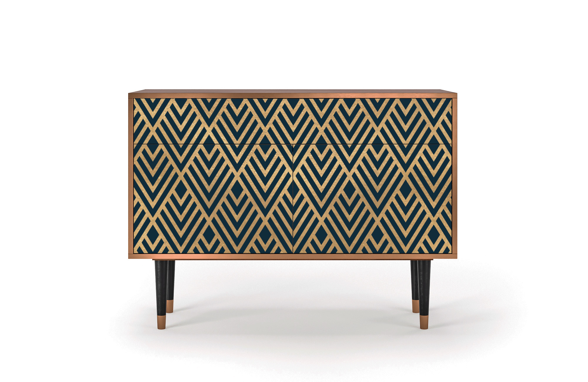Buffet bleu et jaune 115cm 1 tiroir et 2 portes Buffet bleu et jaune 115cm 1 tiroir et 2 portes