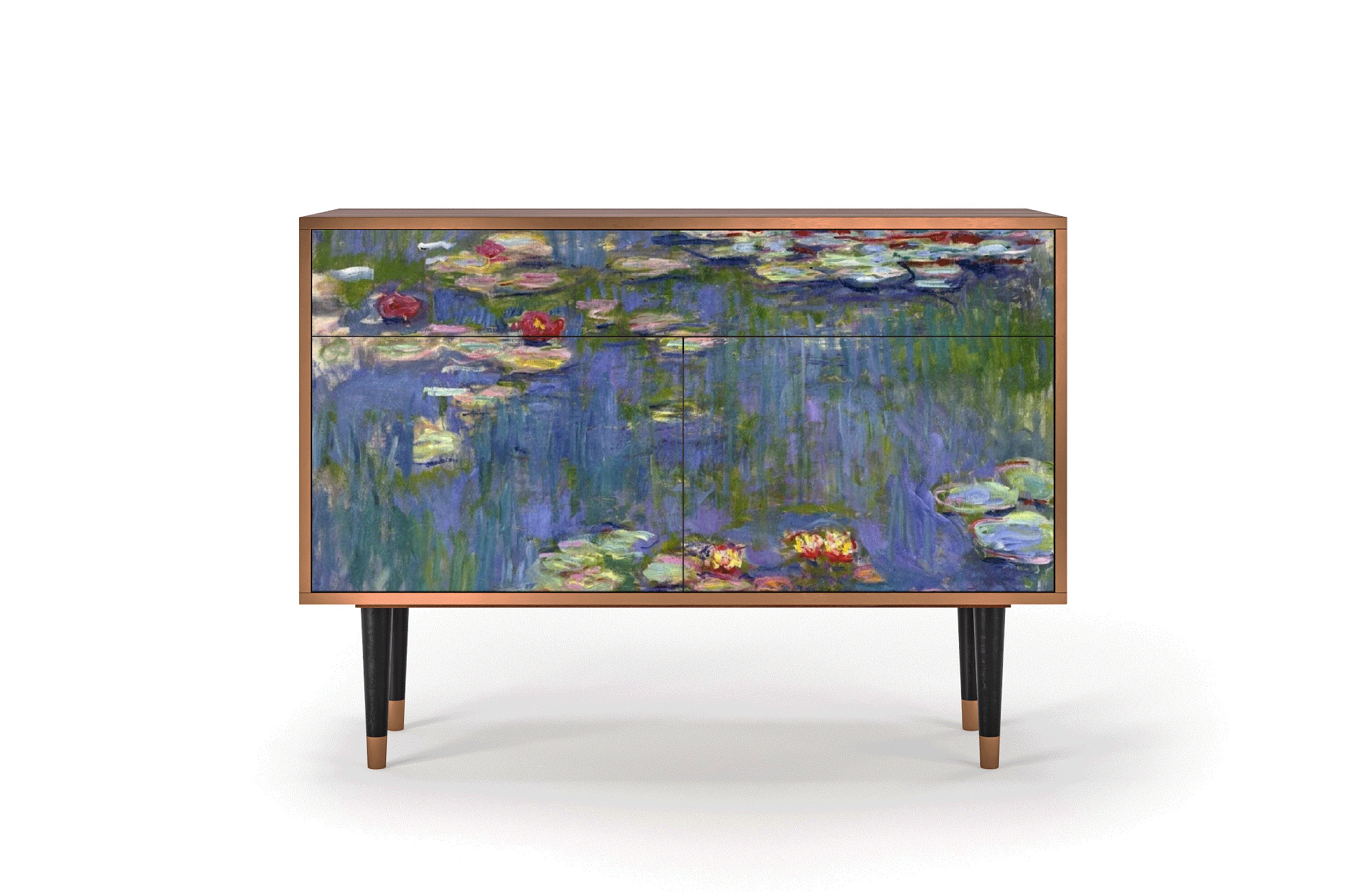 Buffet bleu 115cm 1 tiroir et 2 portes Buffet bleu 115cm 1 tiroir et 2 portes