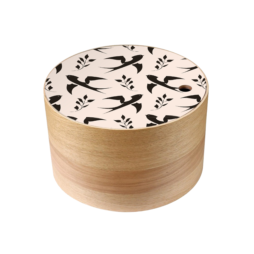 Boite de rangement en bois Hirondelles taille L Boite de rangement en bois Hirondelles taille L