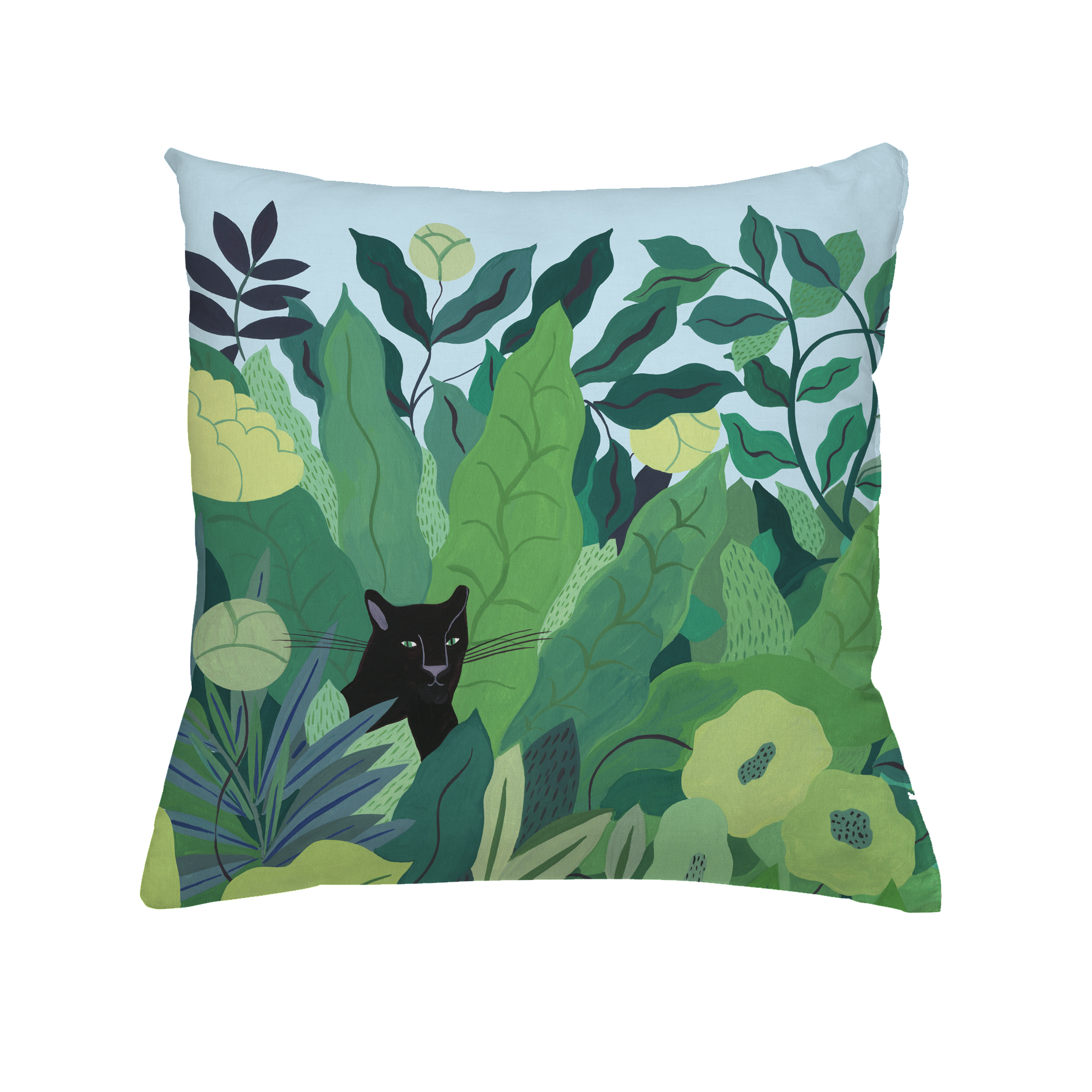 Coussin en coton panthere noire 40x40 cm (photo) Coussin en coton panthere noire 40x40 cm