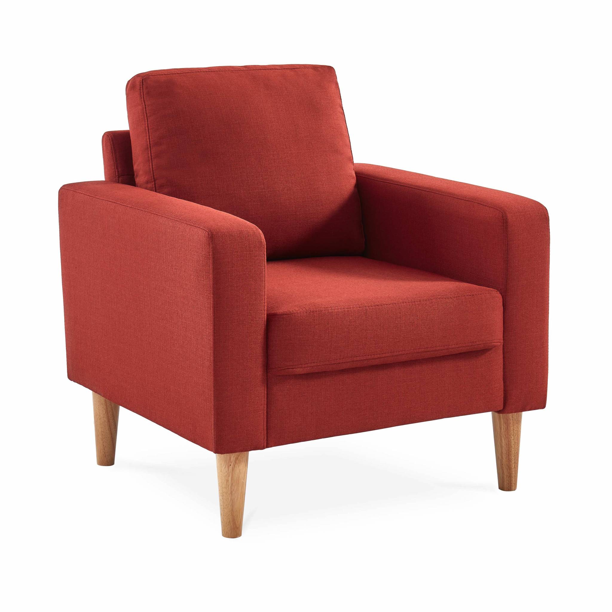 Fauteuil en tissu terracotta (photo) Fauteuil en tissu terracotta
