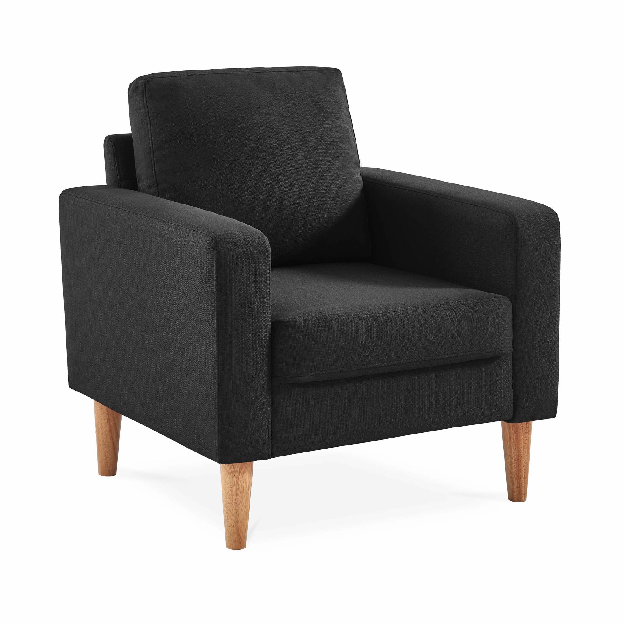 Fauteuil en tissu gris chiné foncé