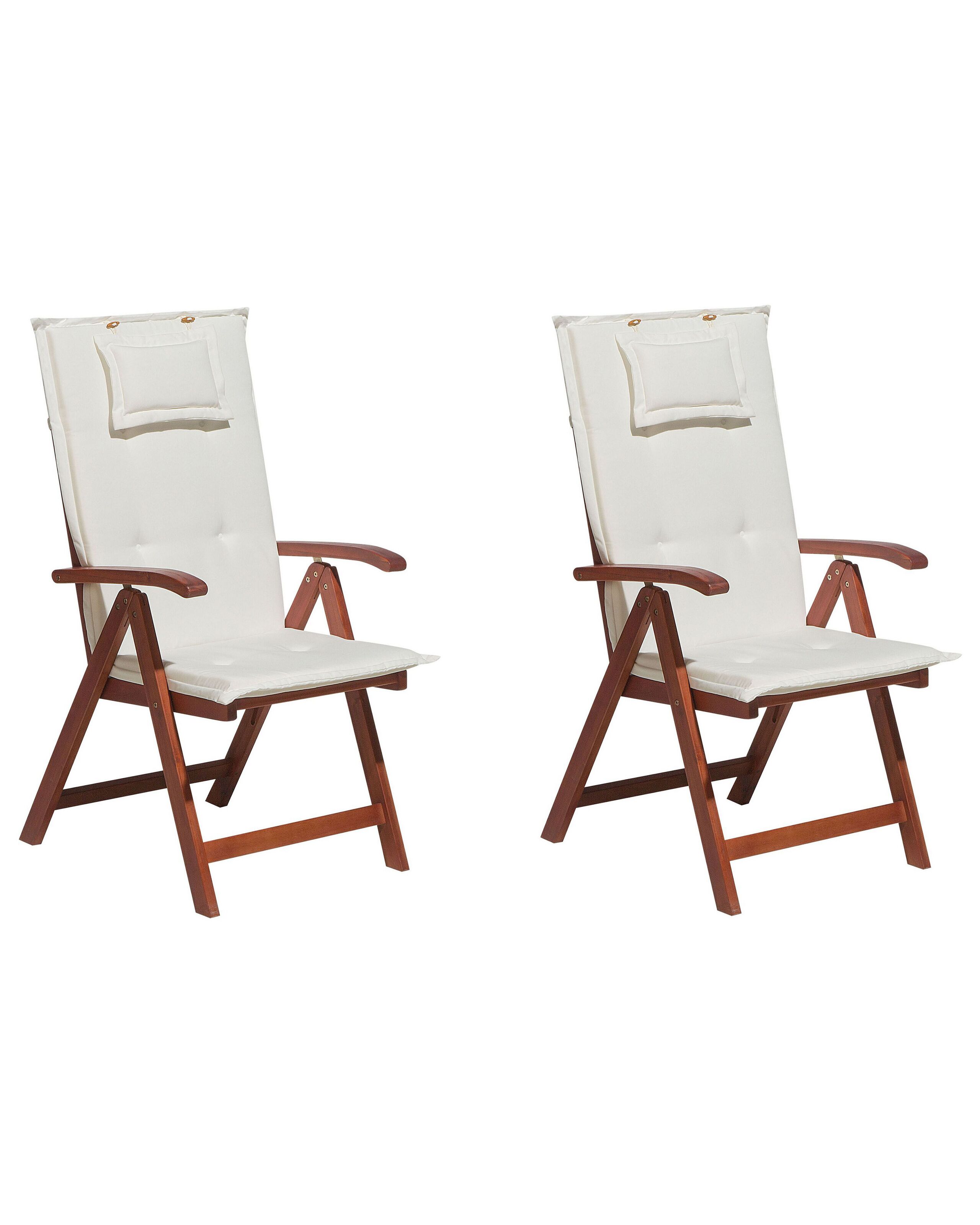 Chaise de jardin Set de 2 Bois Blanc cassé