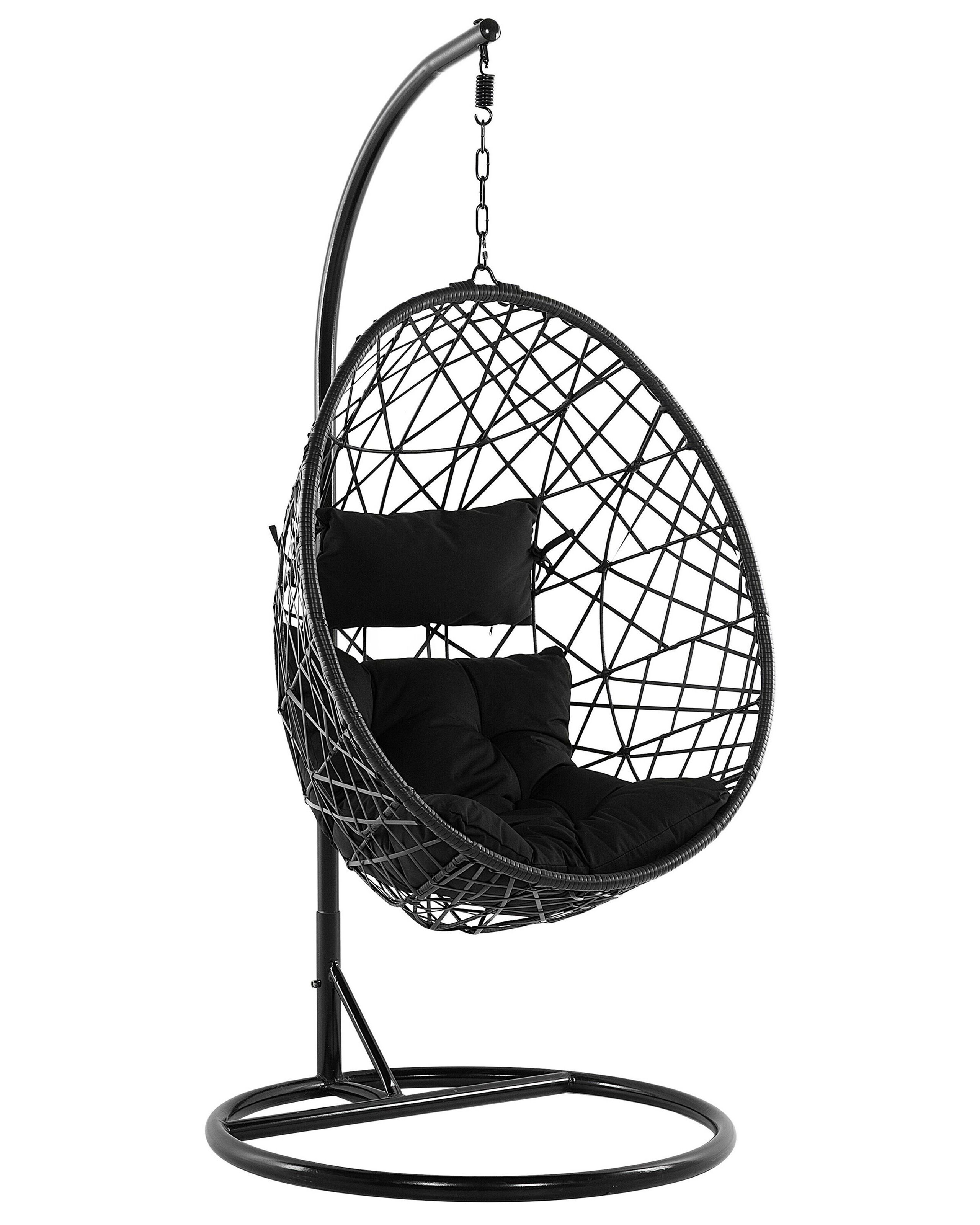 Fauteuil suspendu avec support en rotin noir ø 94 cm
