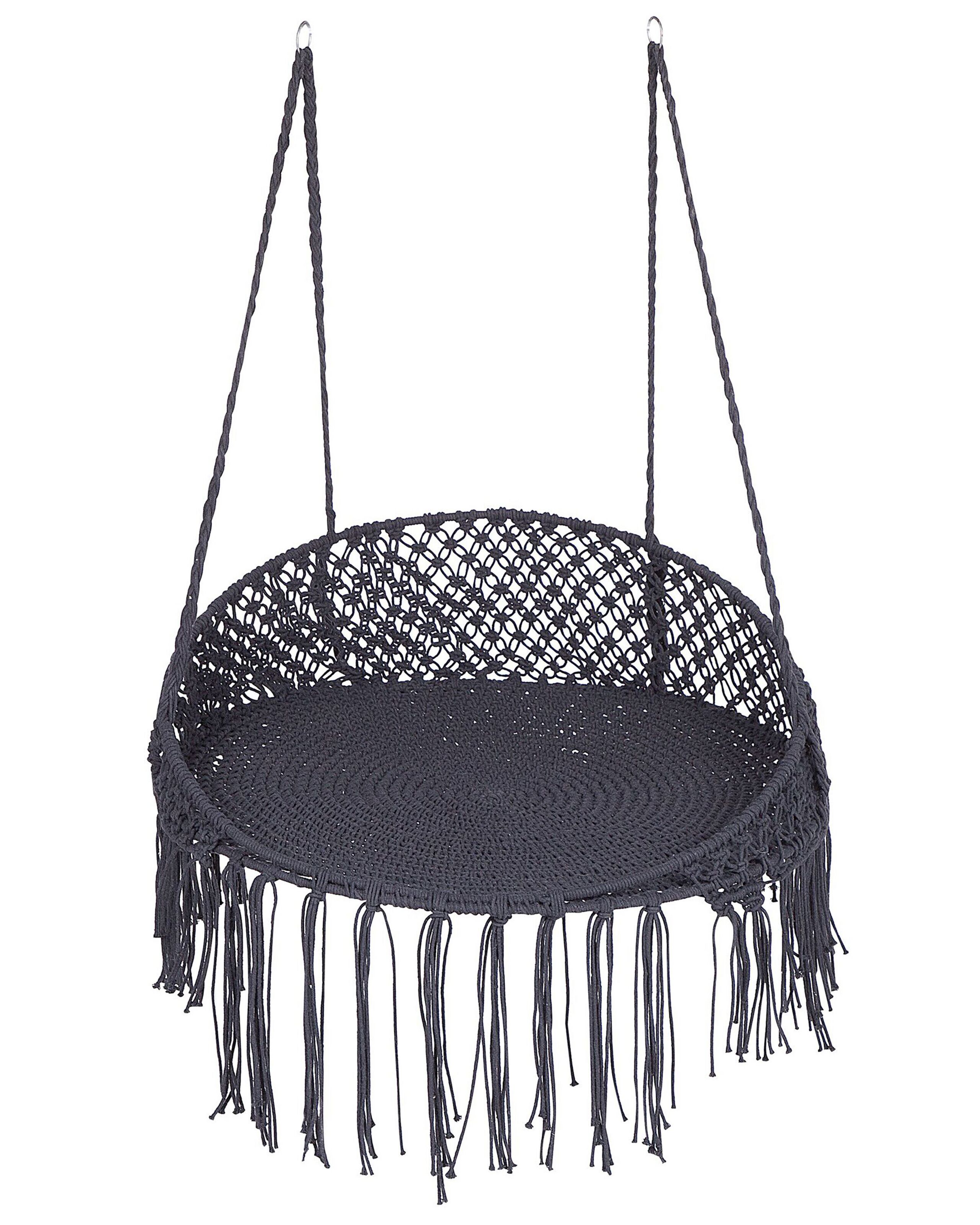 Chaise suspendue en coton noir (photo) Chaise suspendue en coton noir