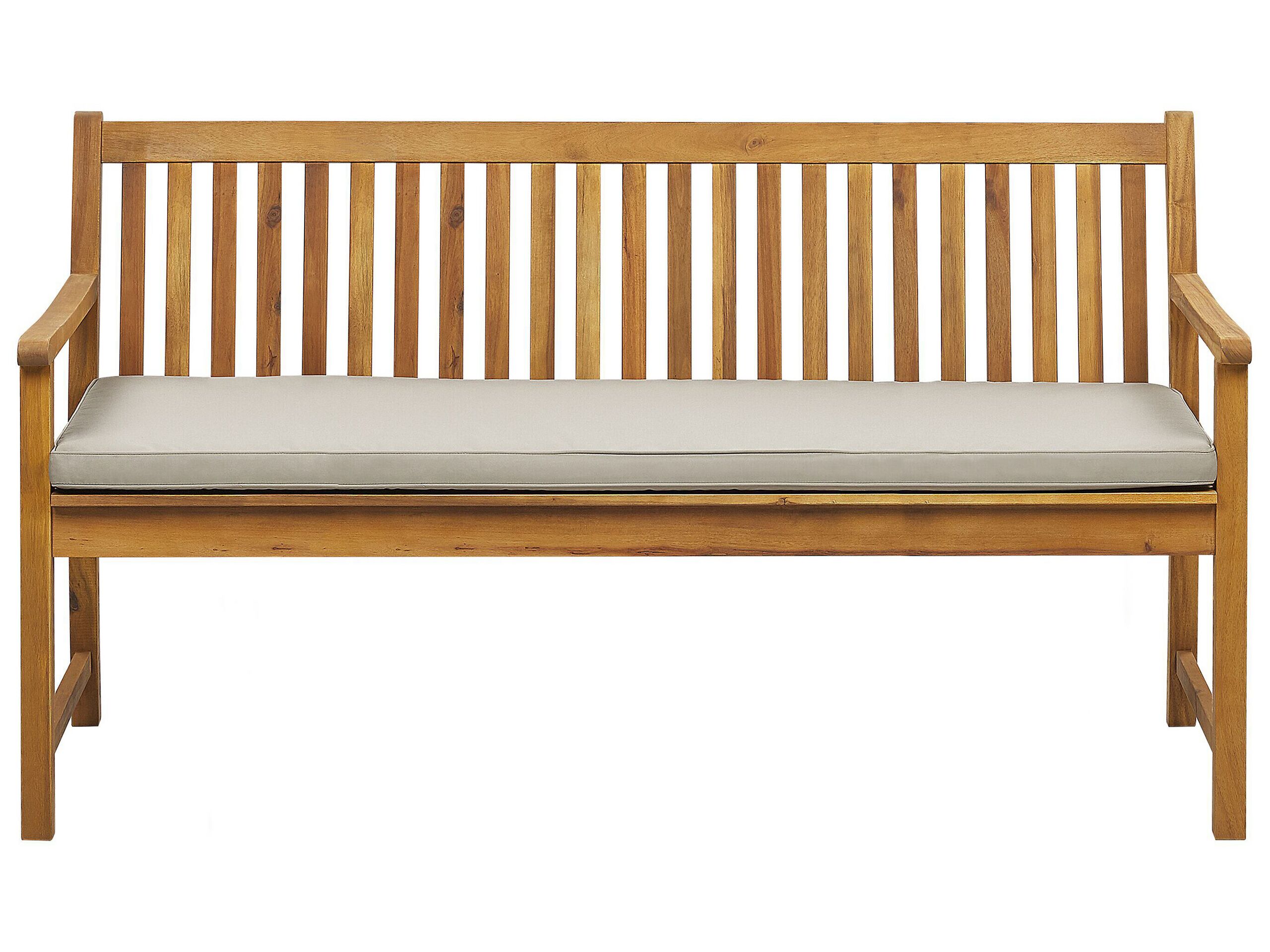 Banc avec coussin Bois d'acacia certifié 160 cm Beige