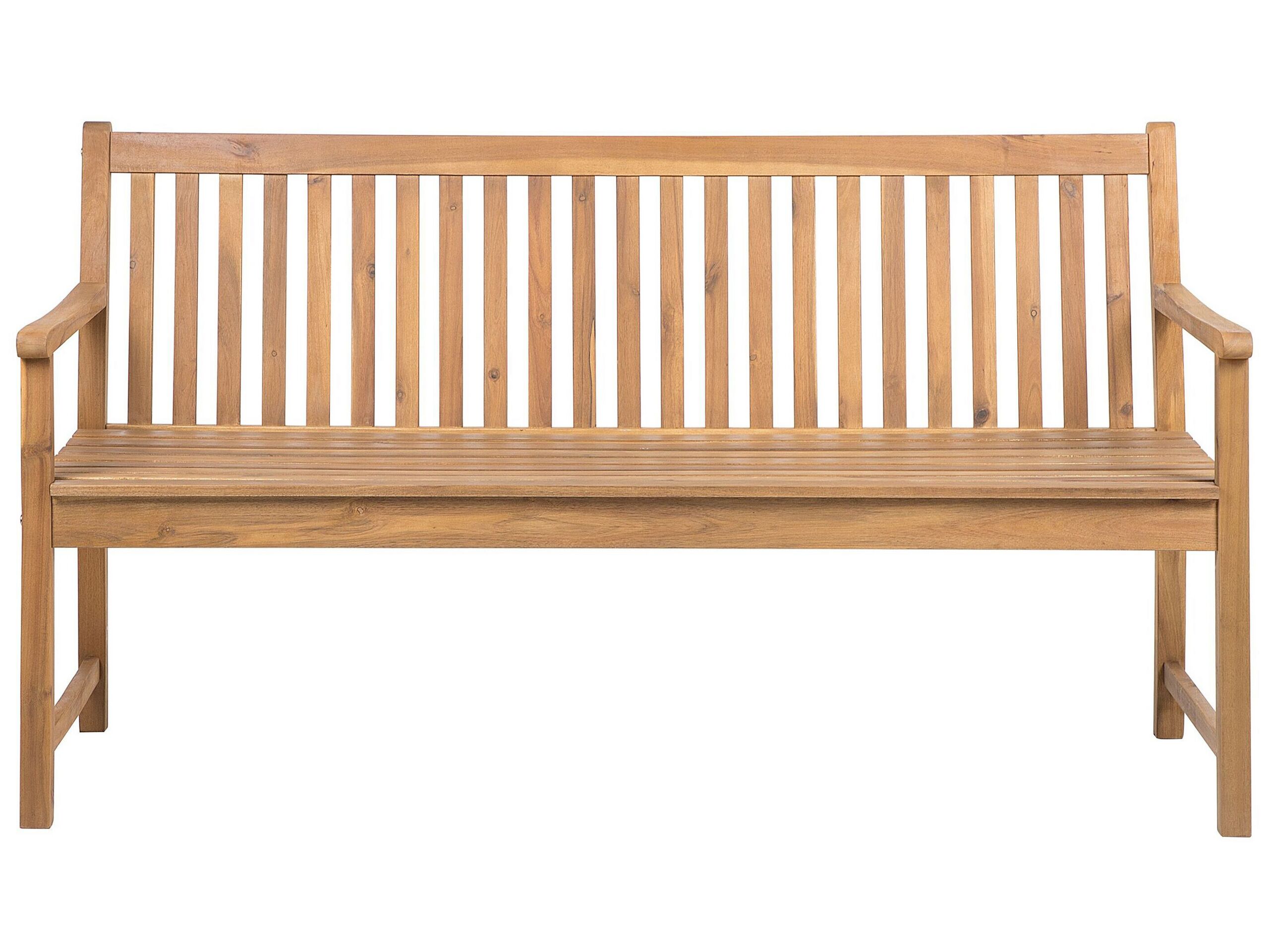 Banc Bois d'acacia certifié 160 cm Bois clair