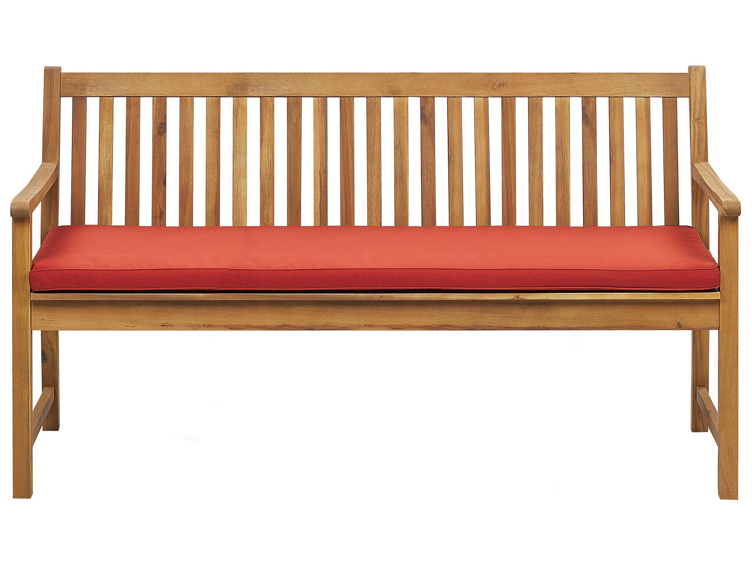 Banc avec coussin Bois d'acacia certifié 160 cm Rouge foncé