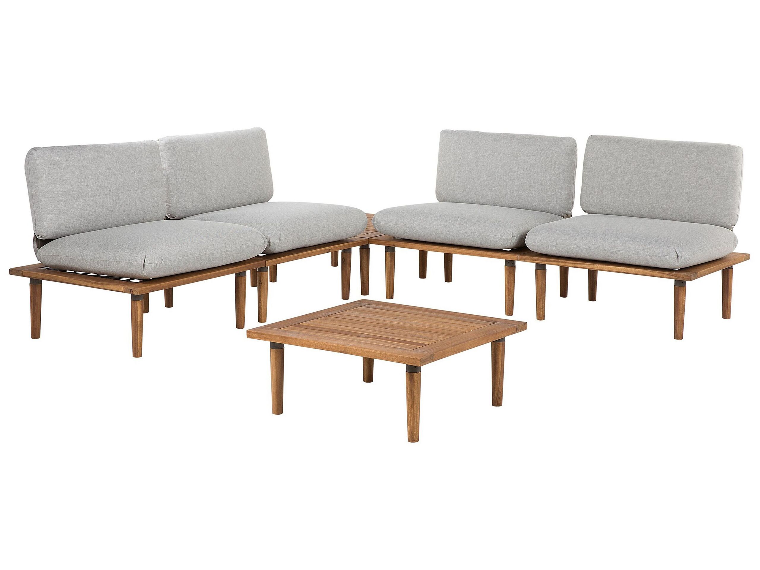 Ensemble de jardin 4 places gris clair (photo) Ensemble de jardin 4 places gris clair