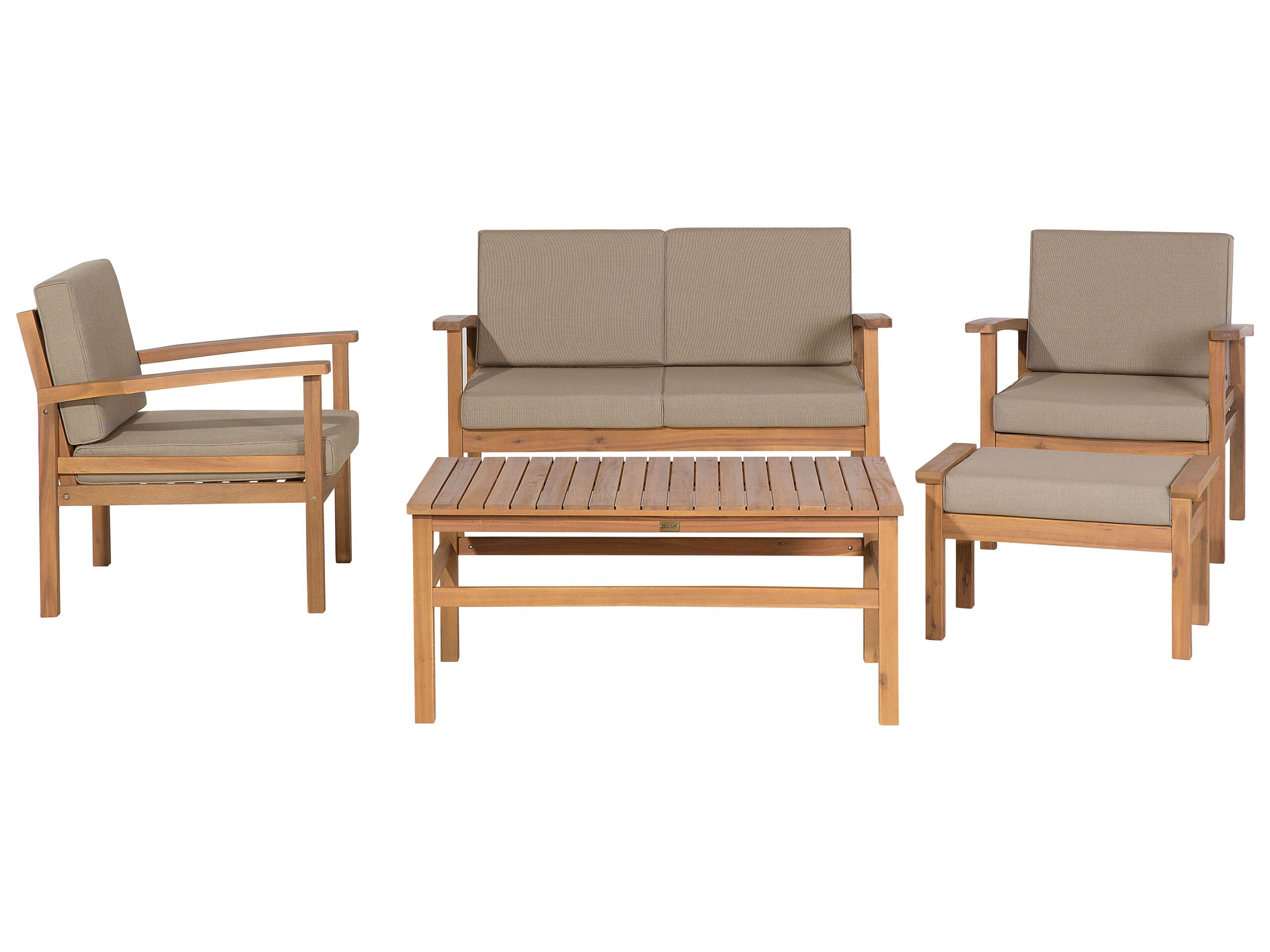 Salon de jardin 4 places en bois acacia