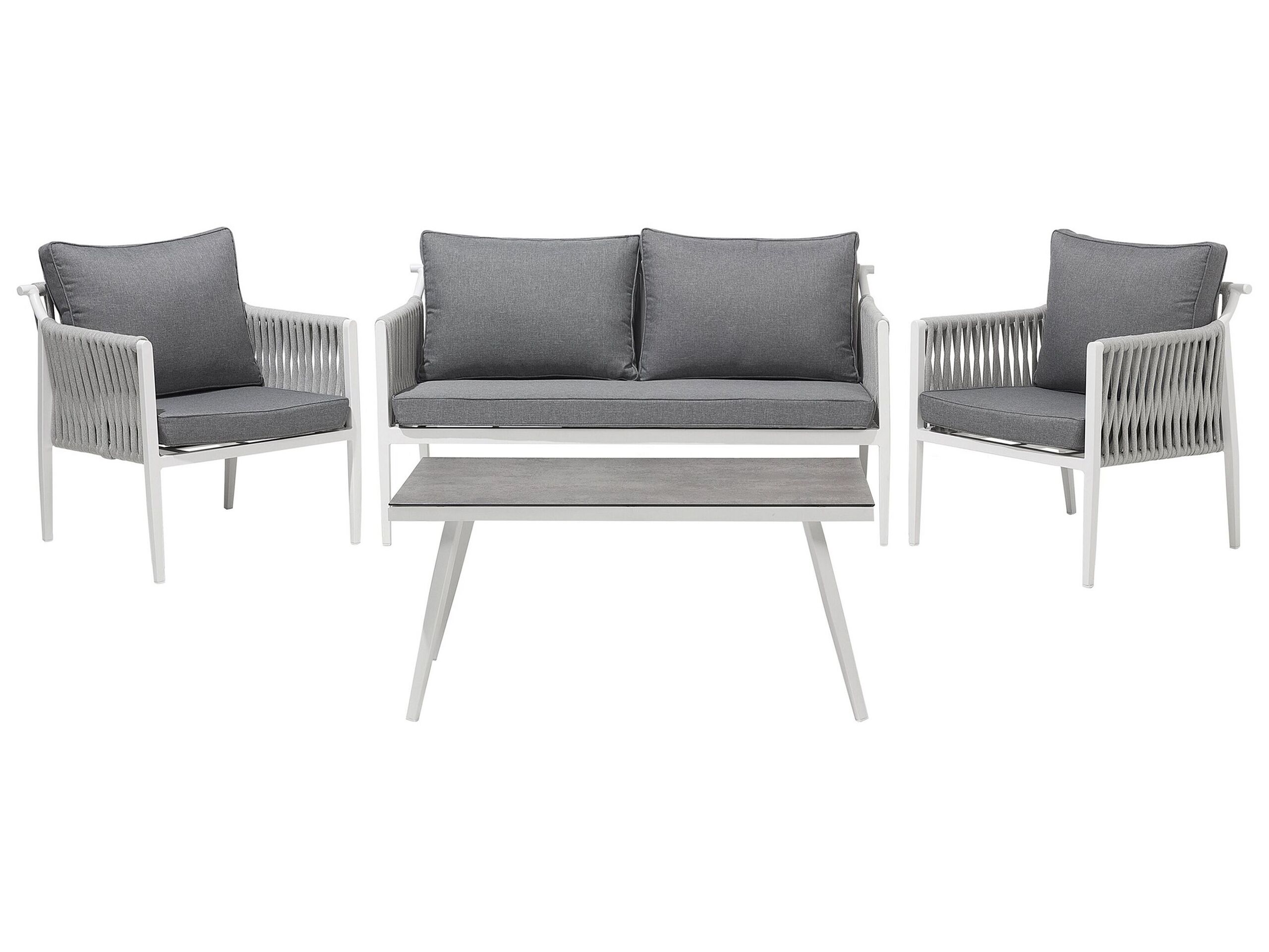 Salon de jardin 4 places gris foncé