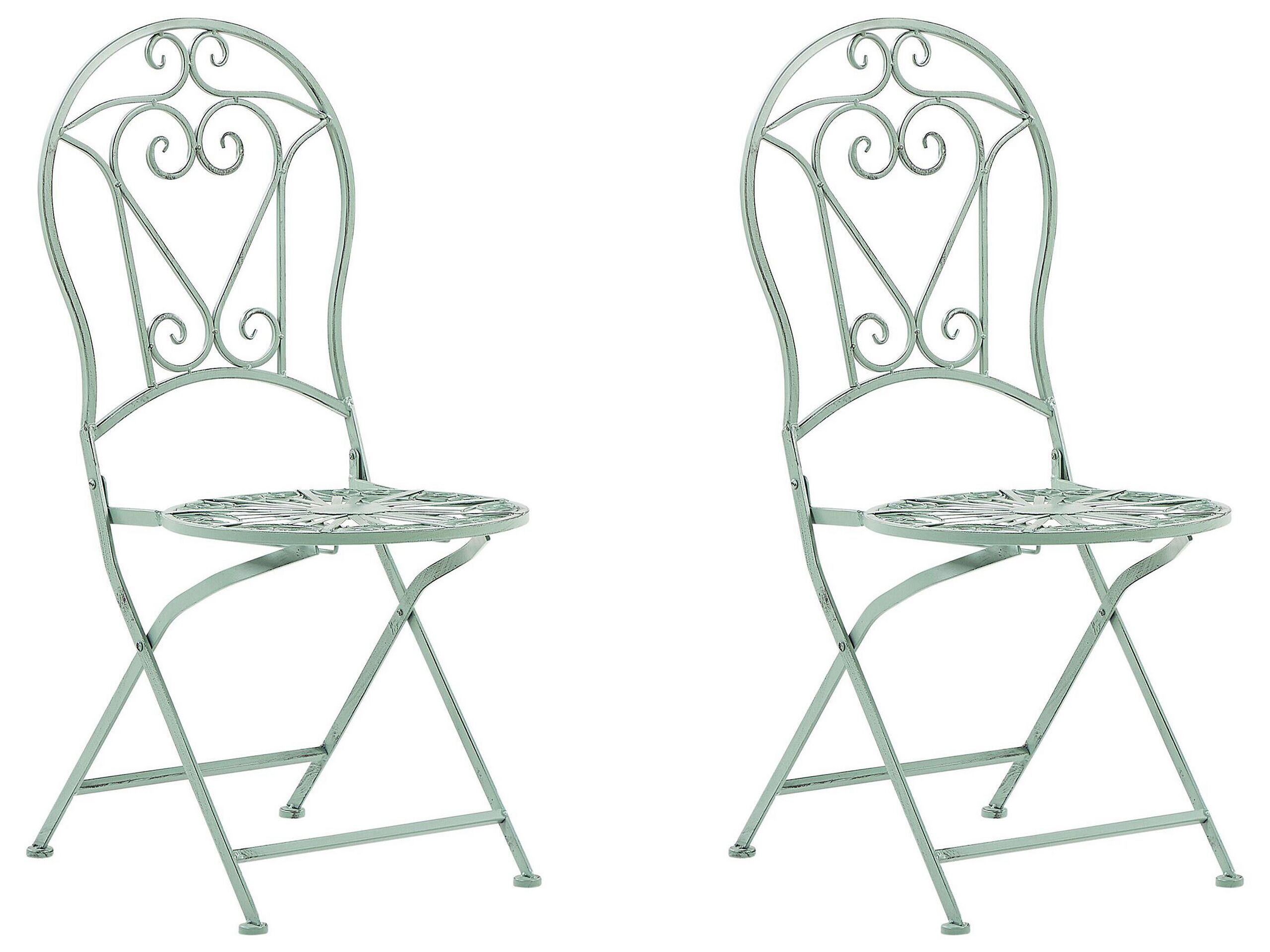 Chaise de jardin Set de 2 Métal Vert clair