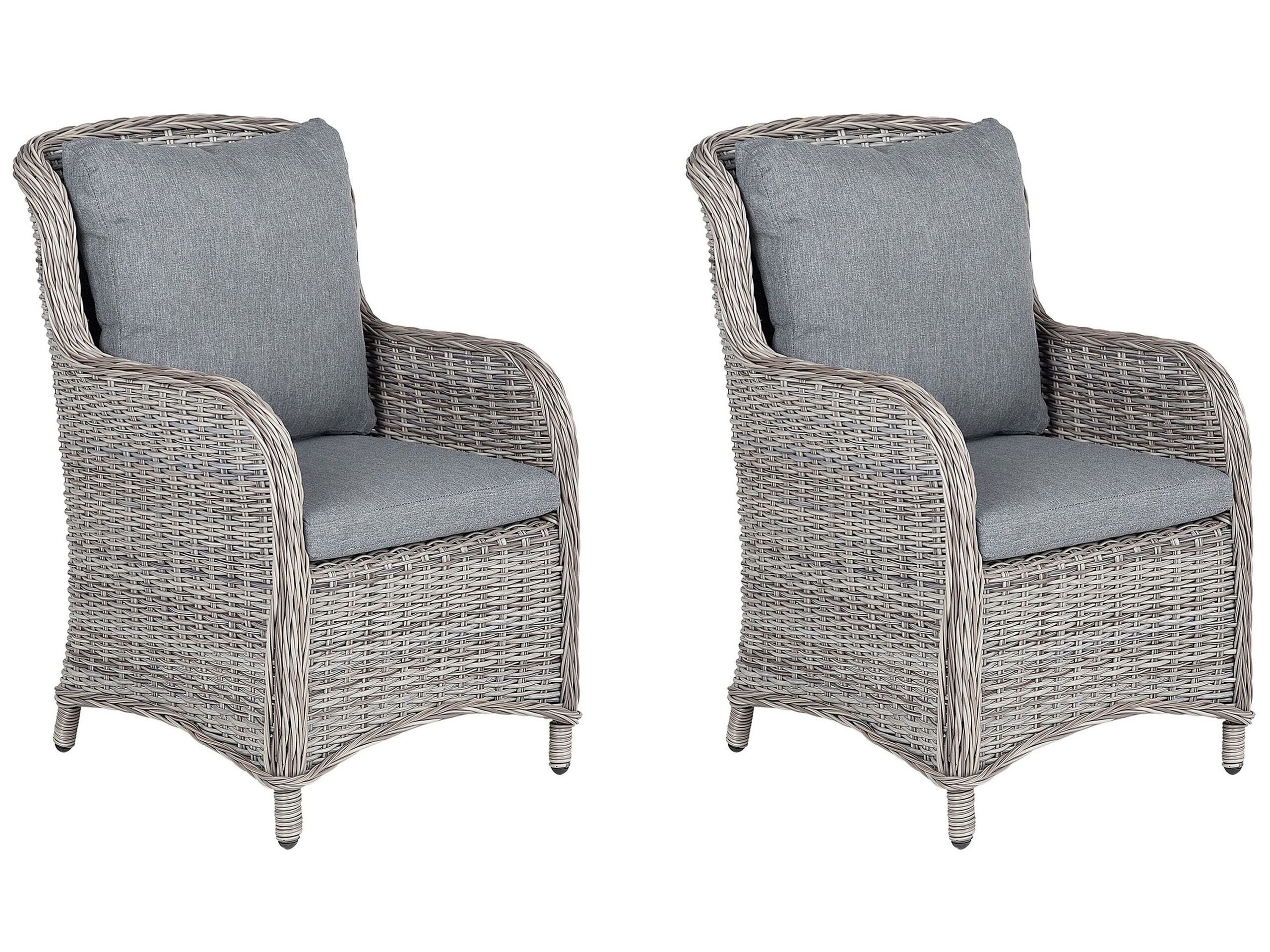 Chaise de jardin Set de 2 Gris