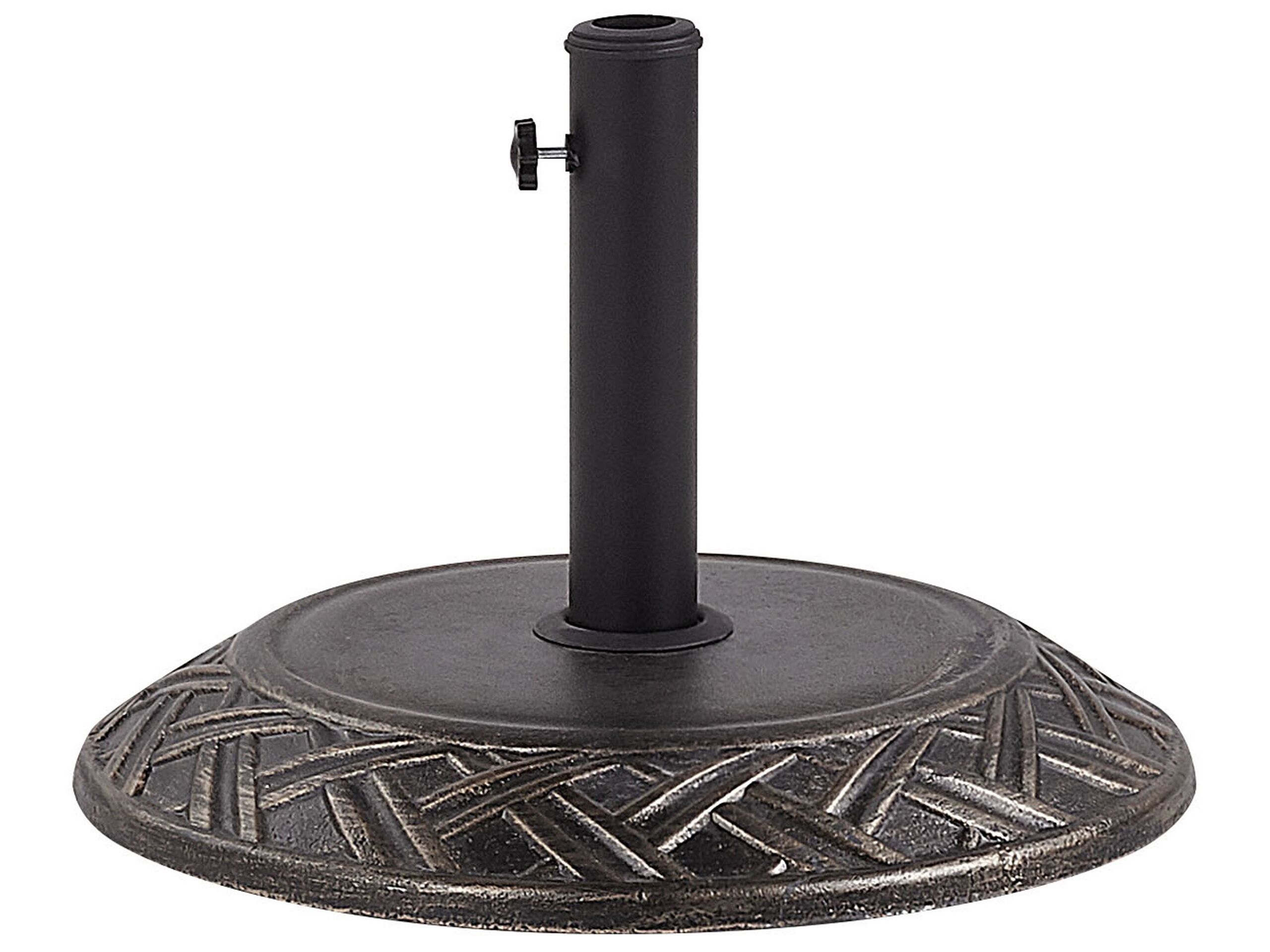 Pied de parasol en béton marron vieilli D 50 cm (photo) Pied de parasol en béton marron vieilli D 50 cm