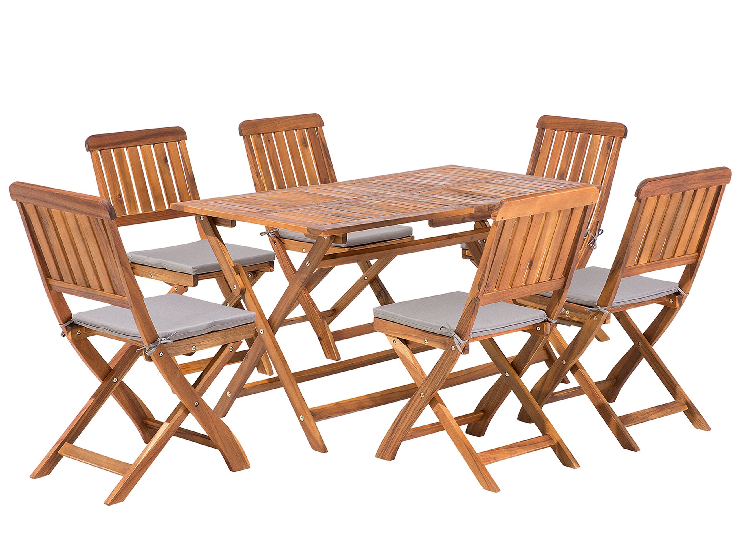 Set de salle à manger 6 personnes en acacia bois foncé