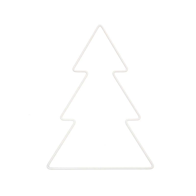 Sapin métallique blanc 14x20cm Sapin métallique blanc 14x20cm