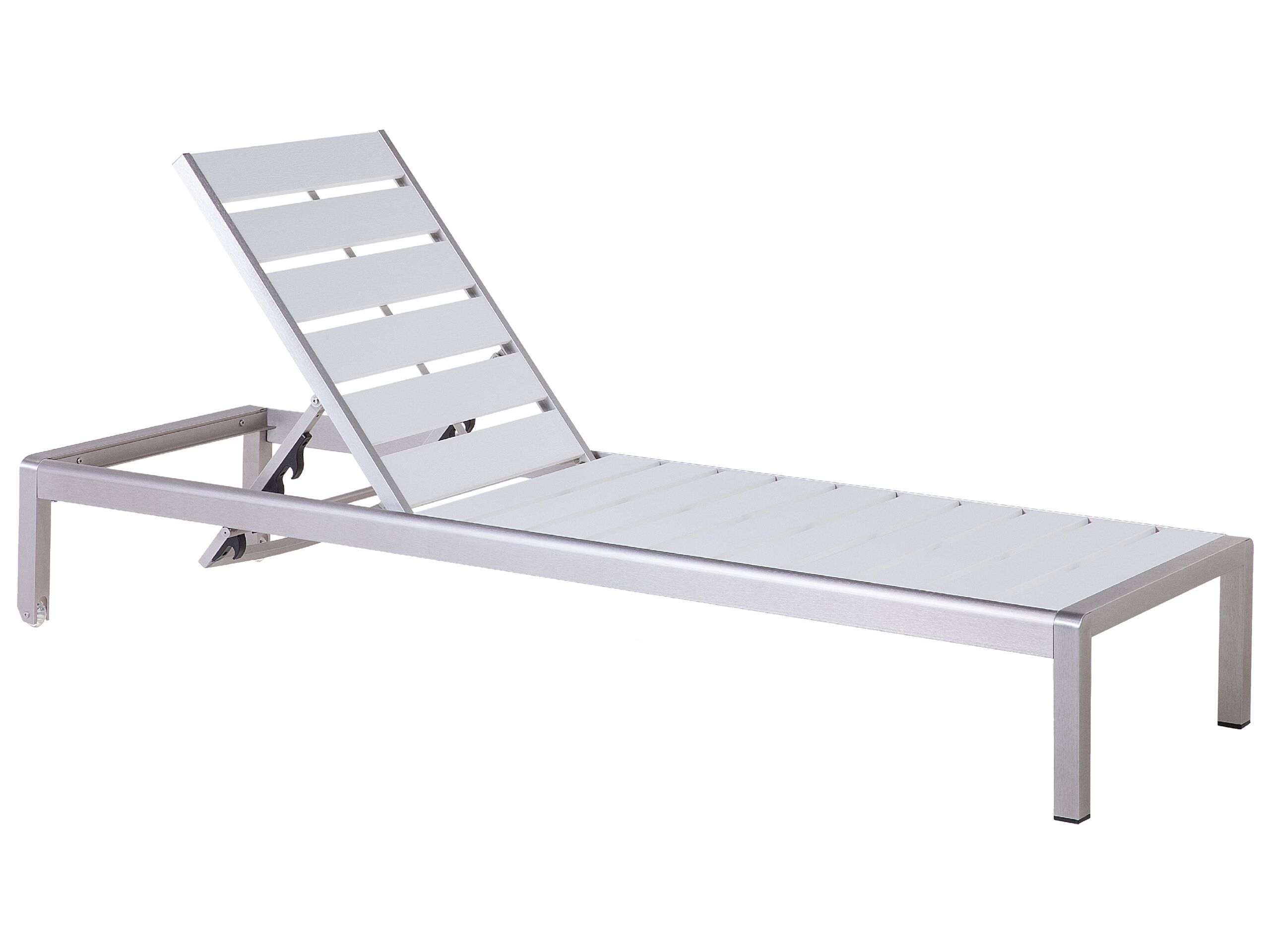Transat de jardin en aluminium et bois composite blanc