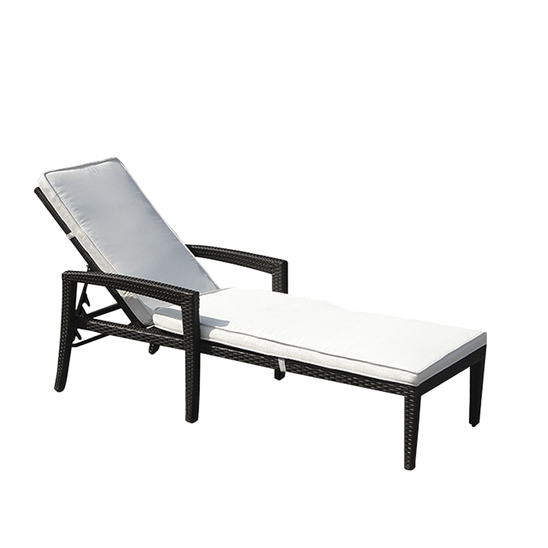 Transat en rotin avec coussin beige