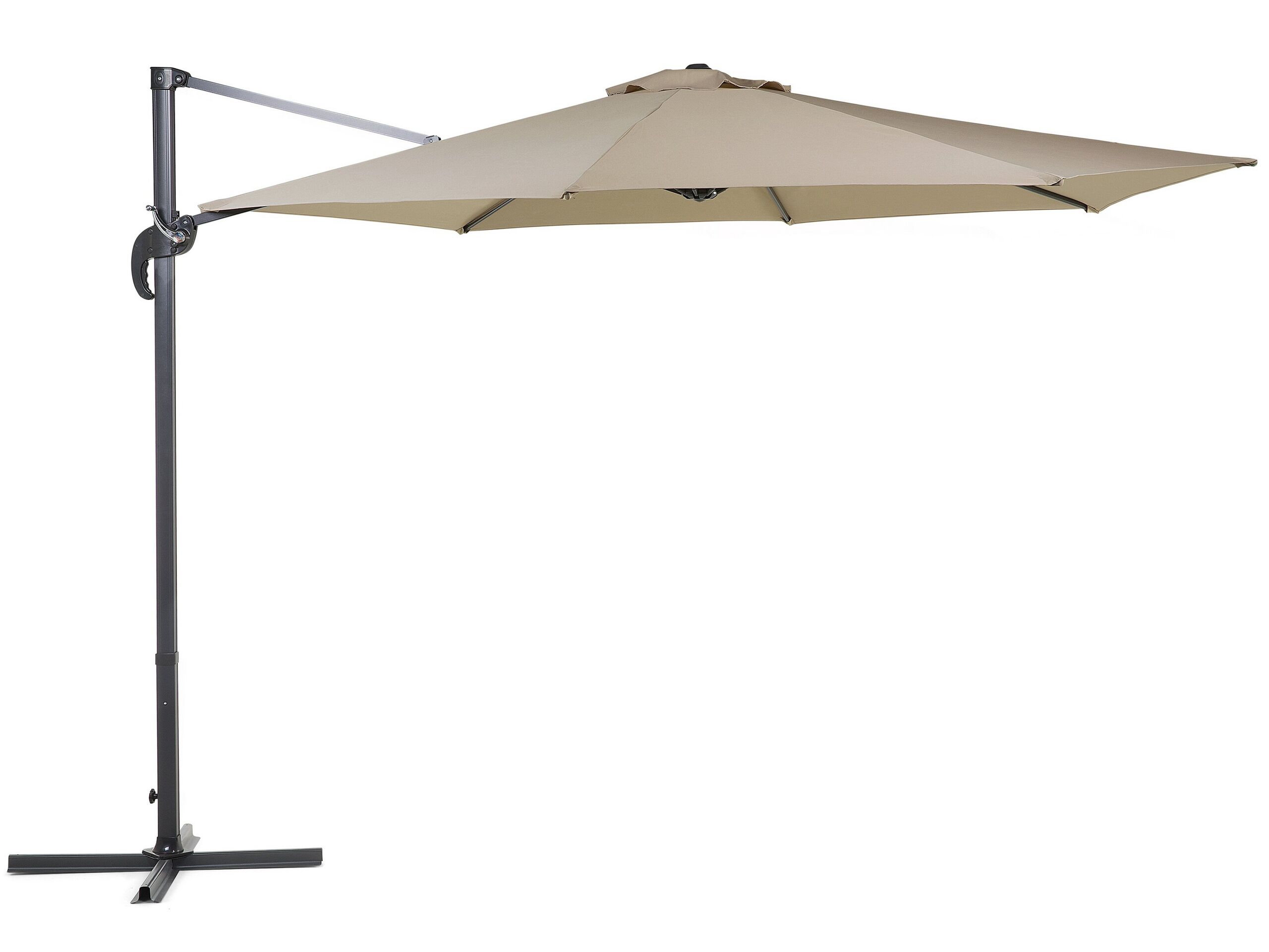 Grand parasol de jardin beige sable Ø 300 cm (photo) Grand parasol de jardin beige sable Ø 300 cm