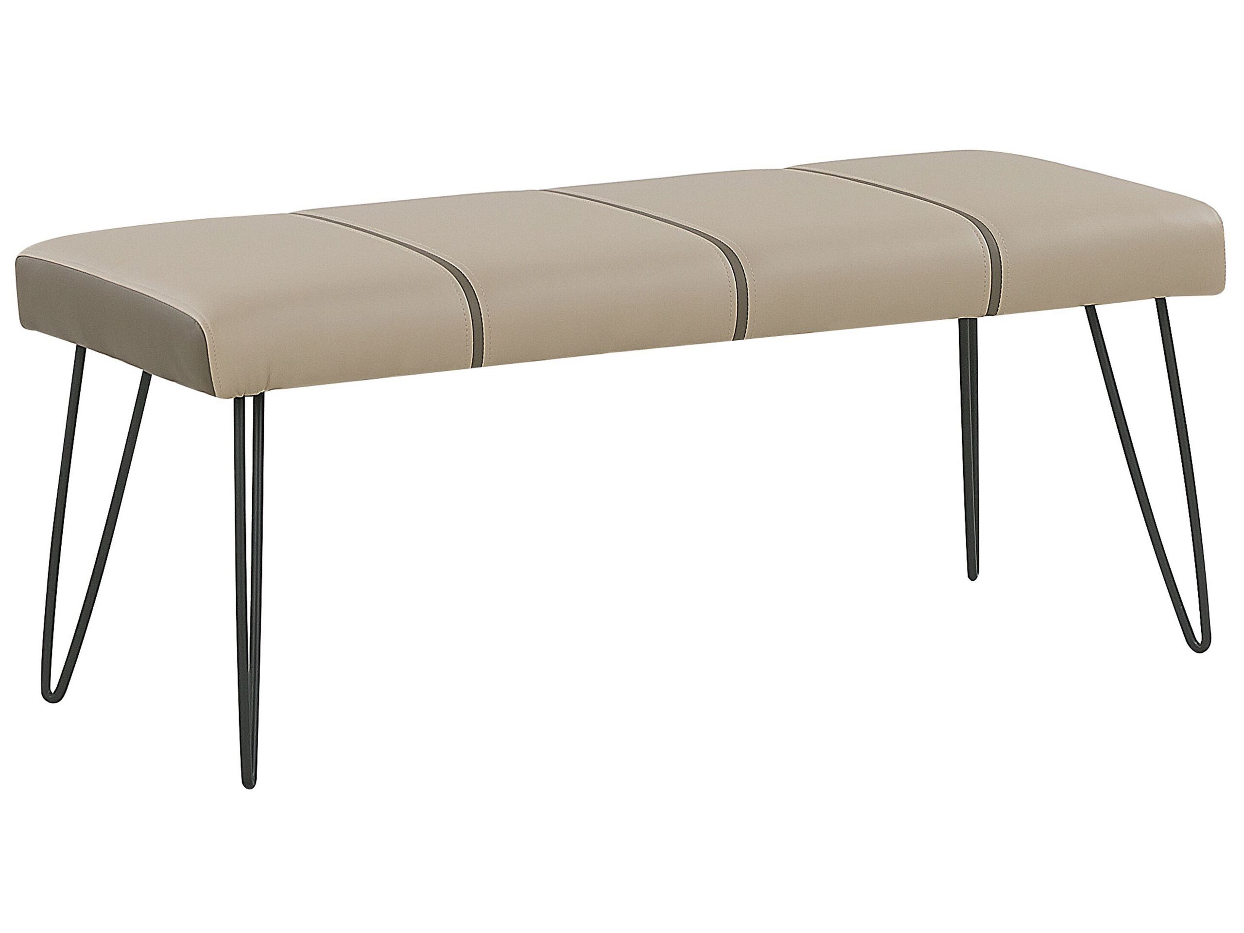 Bout de lit en simili-cuir beige (photo) Bout de lit en simili-cuir beige