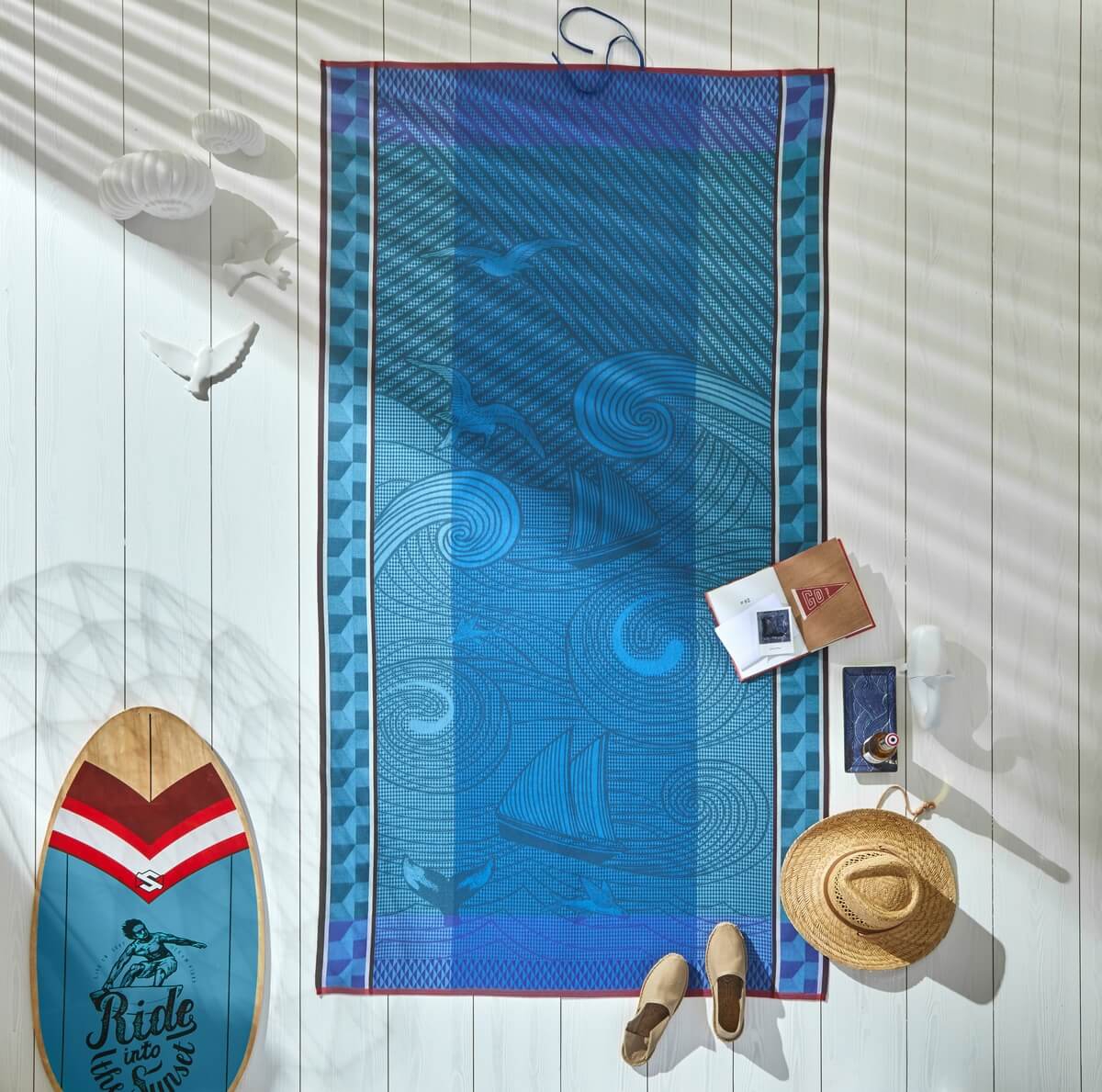 Drap de plage en coton recif 100 x 200 Drap de plage en coton recif 100 x 200