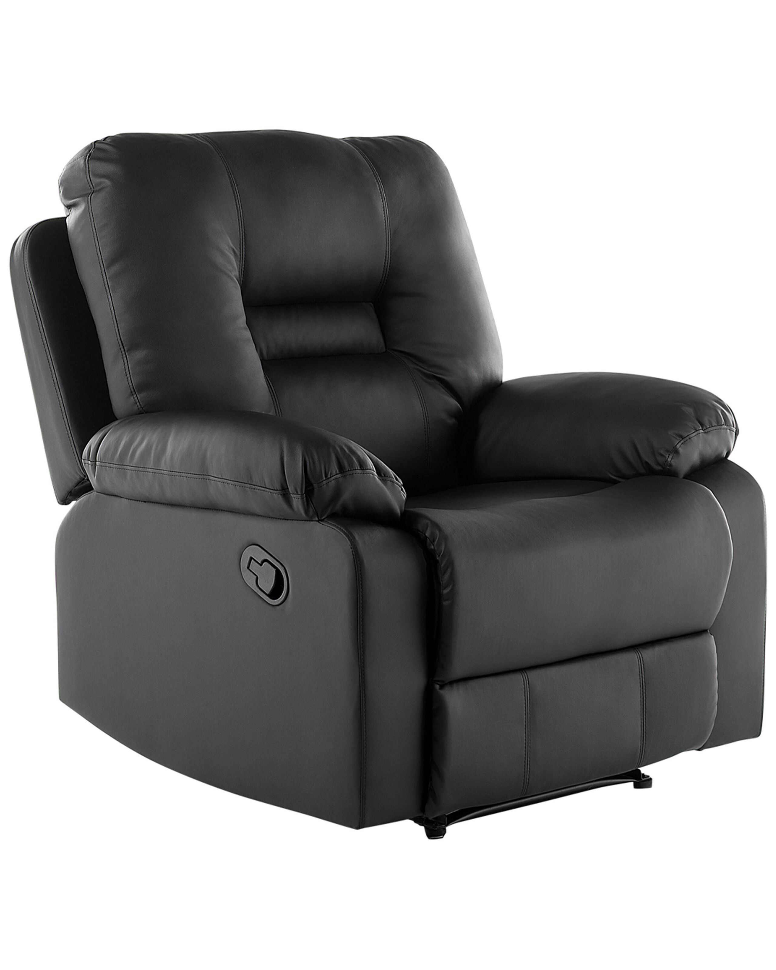 Fauteuil en simili cuir noir avec position réglable