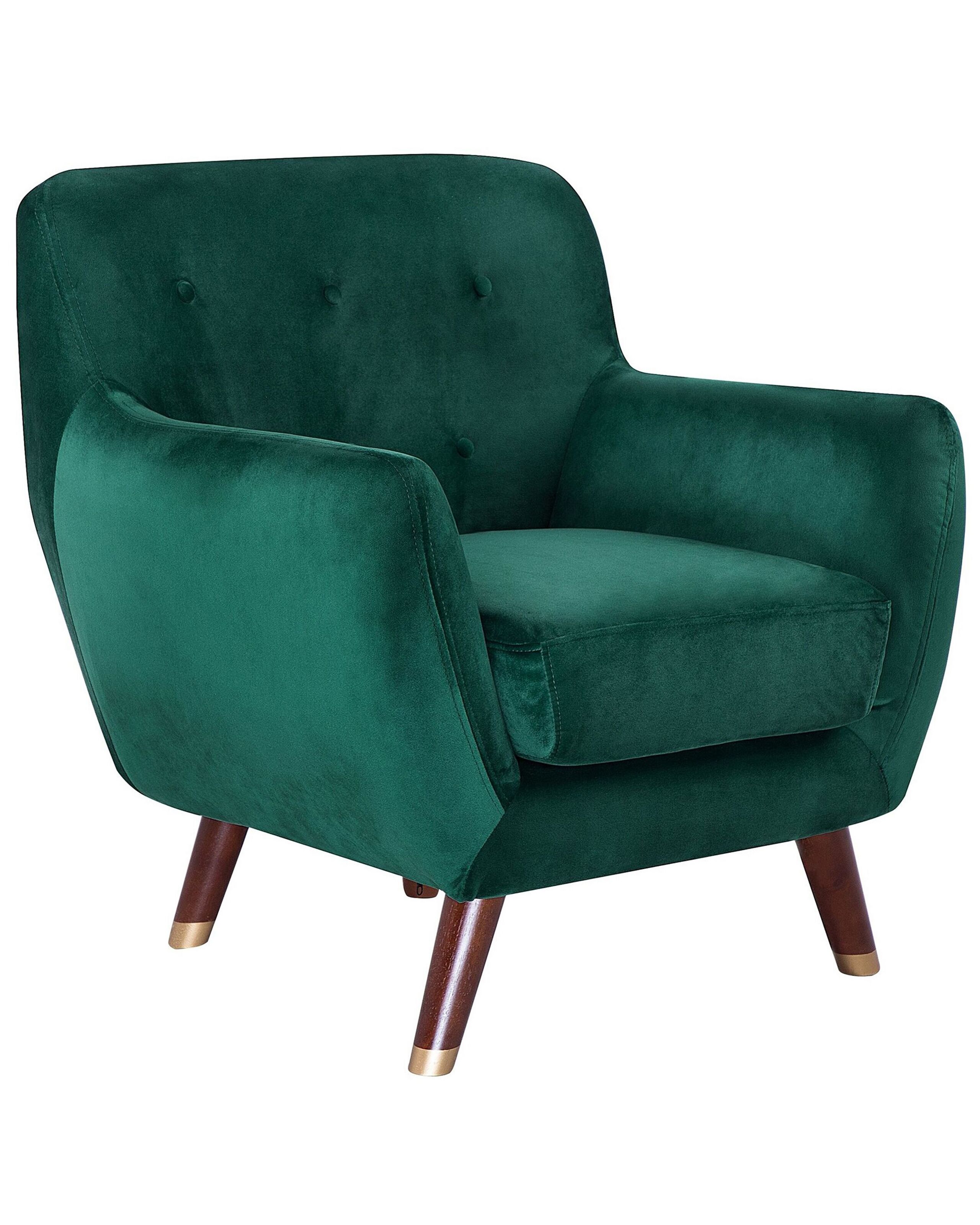 Fauteuil en velours vert émeraude (photo) Fauteuil en velours vert émeraude