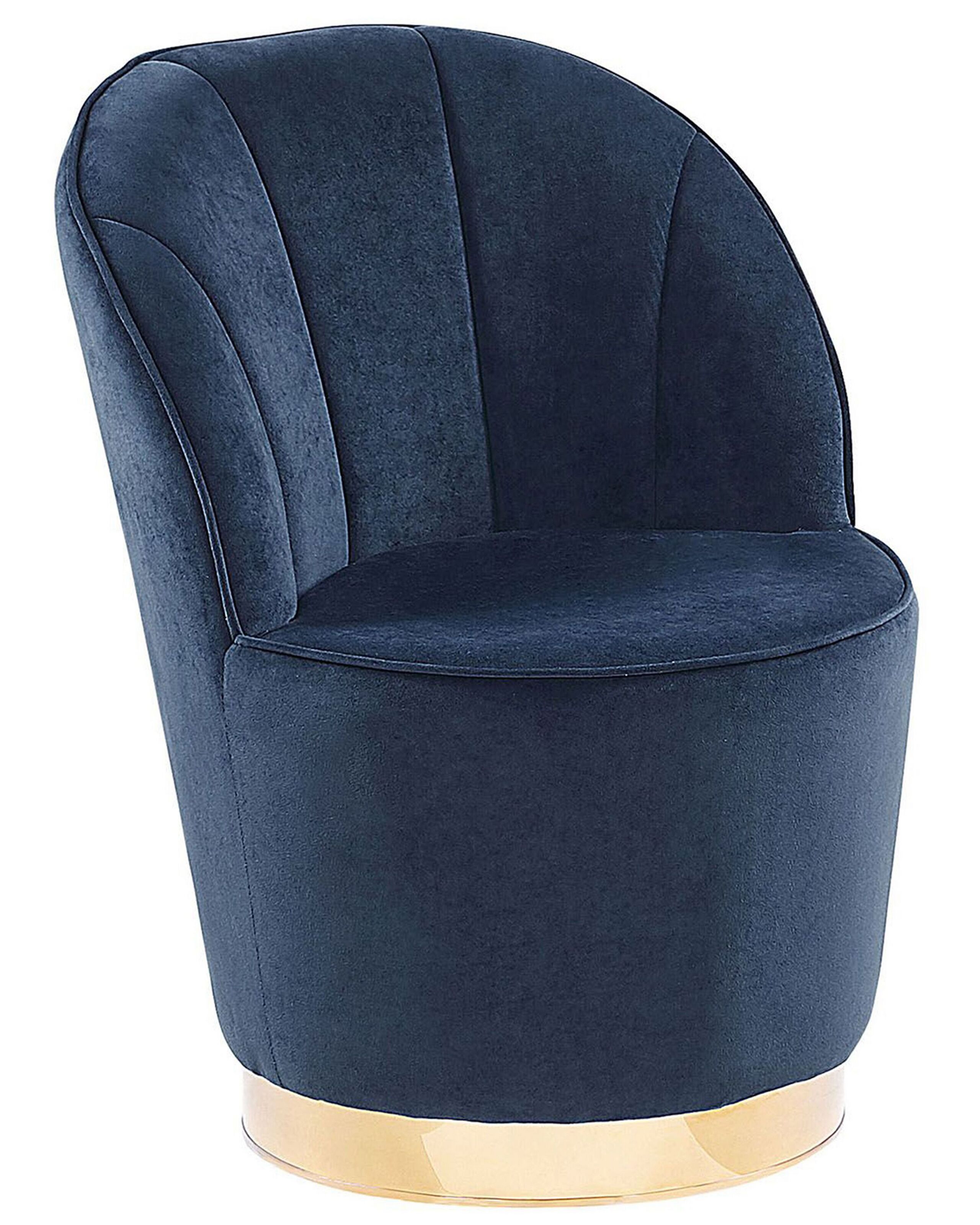 Fauteuil Velours Bleu foncé