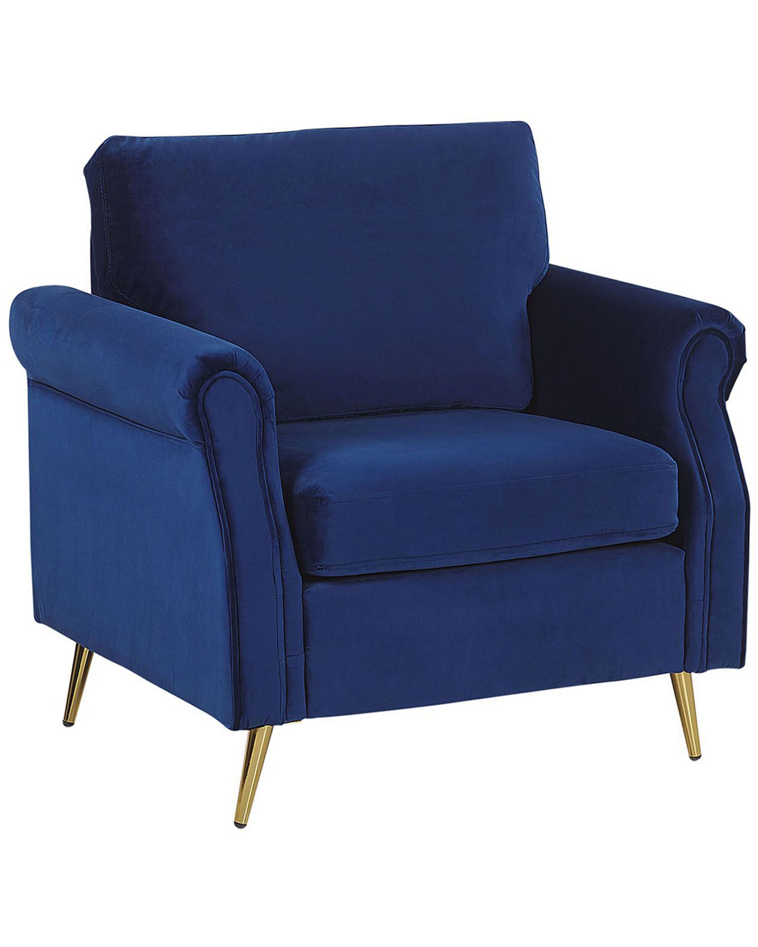Fauteuil en velours bleu cobalt (photo) Fauteuil en velours bleu cobalt