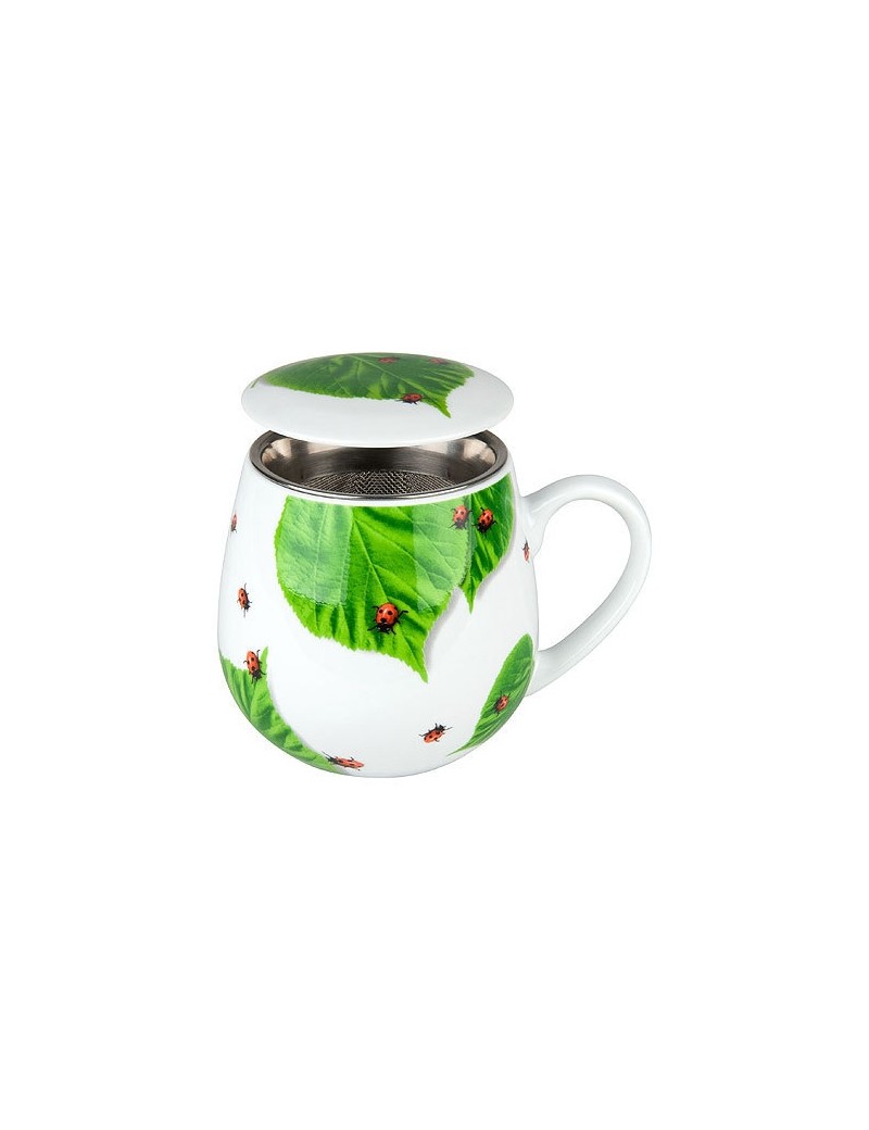 Mug snuggle avec filtre et couvercle coccinelle sur feuille 420ml Mug snuggle avec filtre et couvercle coccinelle sur feuille 420ml