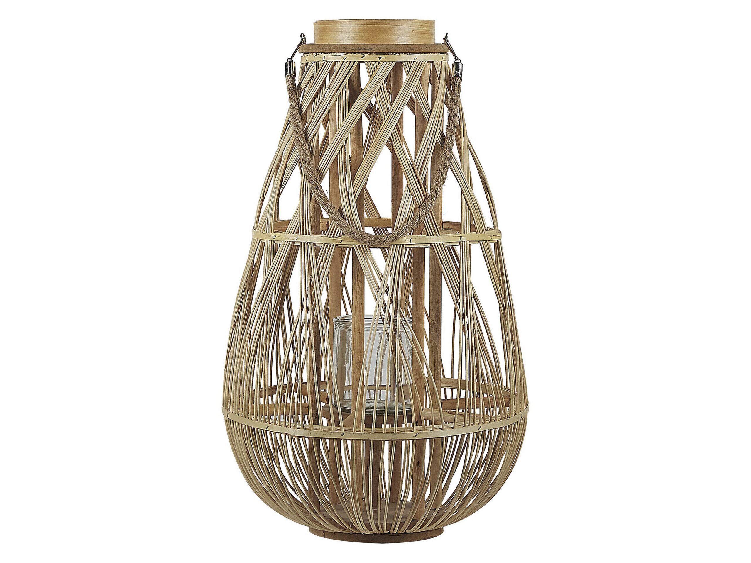lanterne en bois clair 56 cm