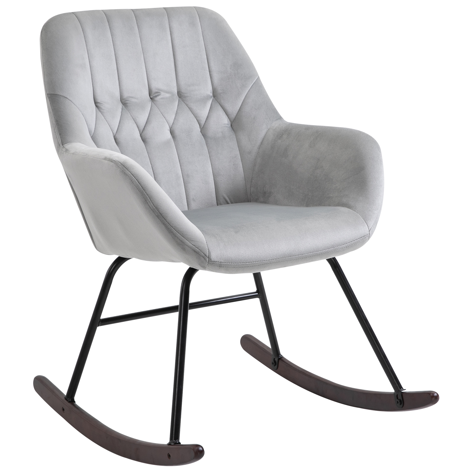 fauteuil à bascule grand confort velours gris clair