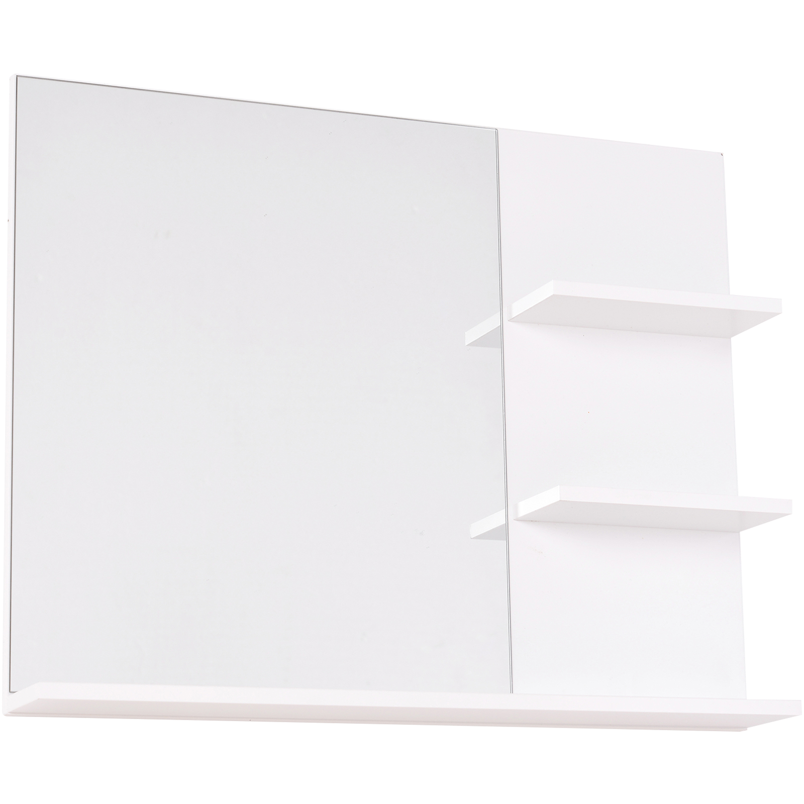 Miroir de salle de bain avec 3 étagères intégrées blanc