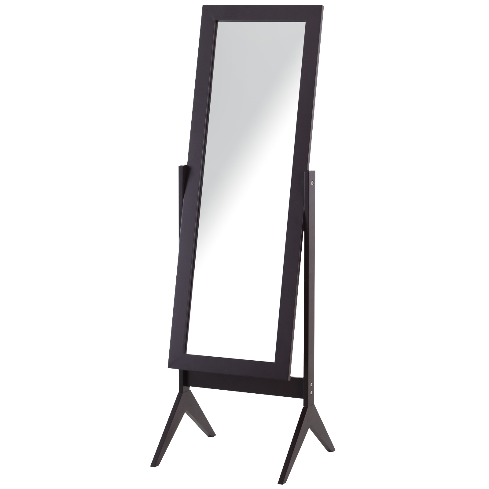 Miroir à pied inclinaison réglable noir H148cm (photo) Miroir à pied inclinaison réglable noir H148cm