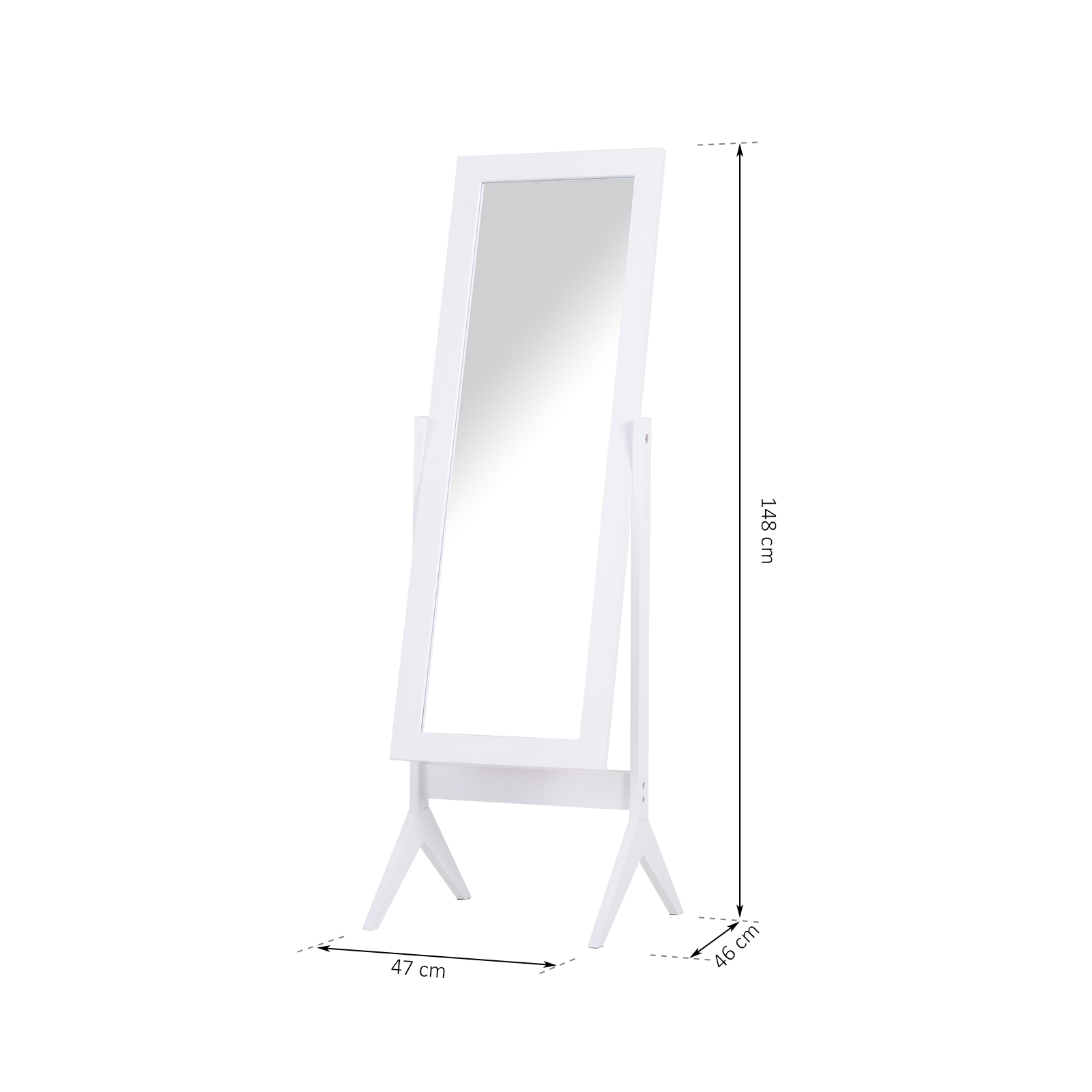  Maisons Du Monde Miroir à Pied Inclinaison Réglable Blanc H148cm 