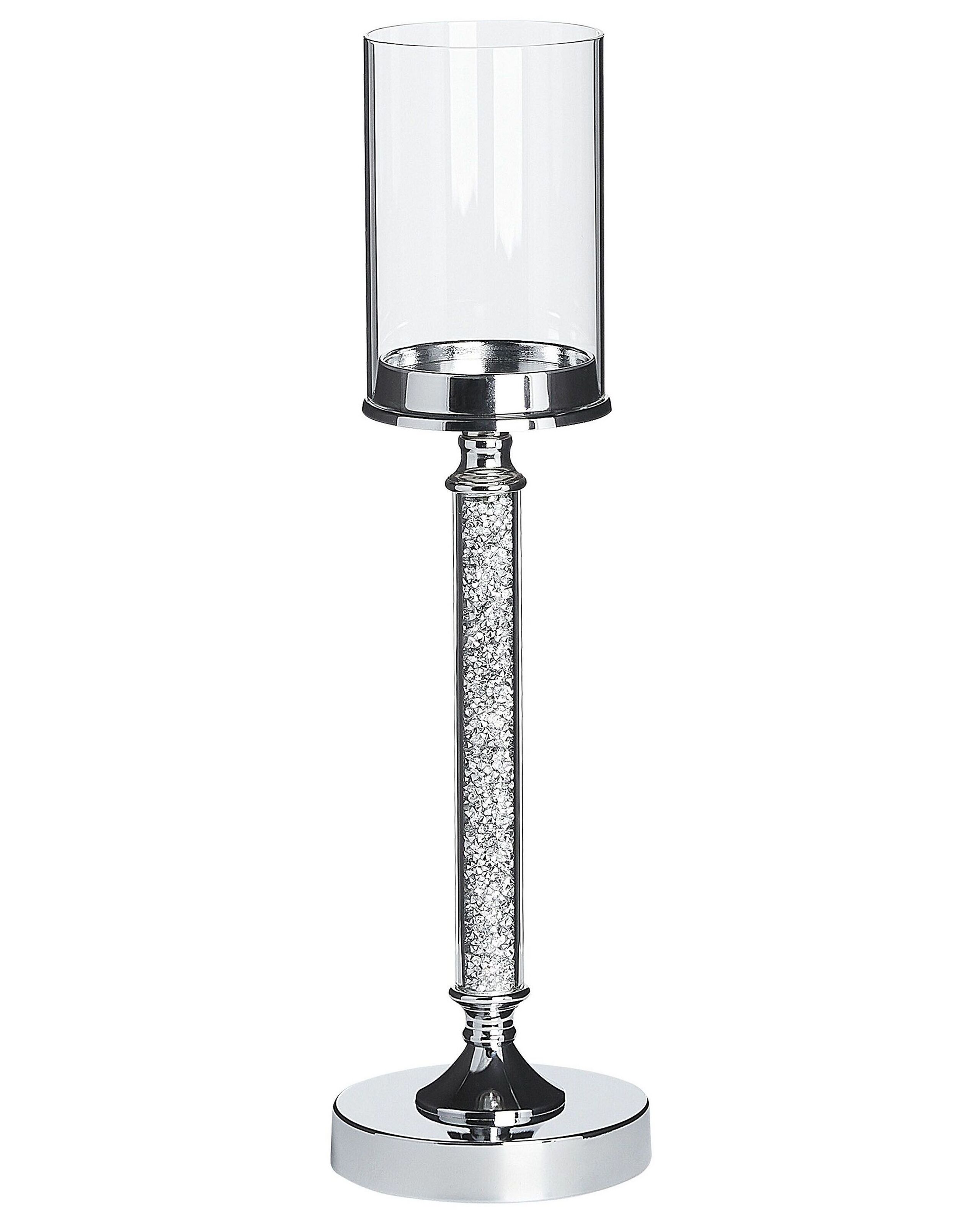 Bougeoir à pied argenté 48 cm (photo) Bougeoir à pied argenté 48 cm