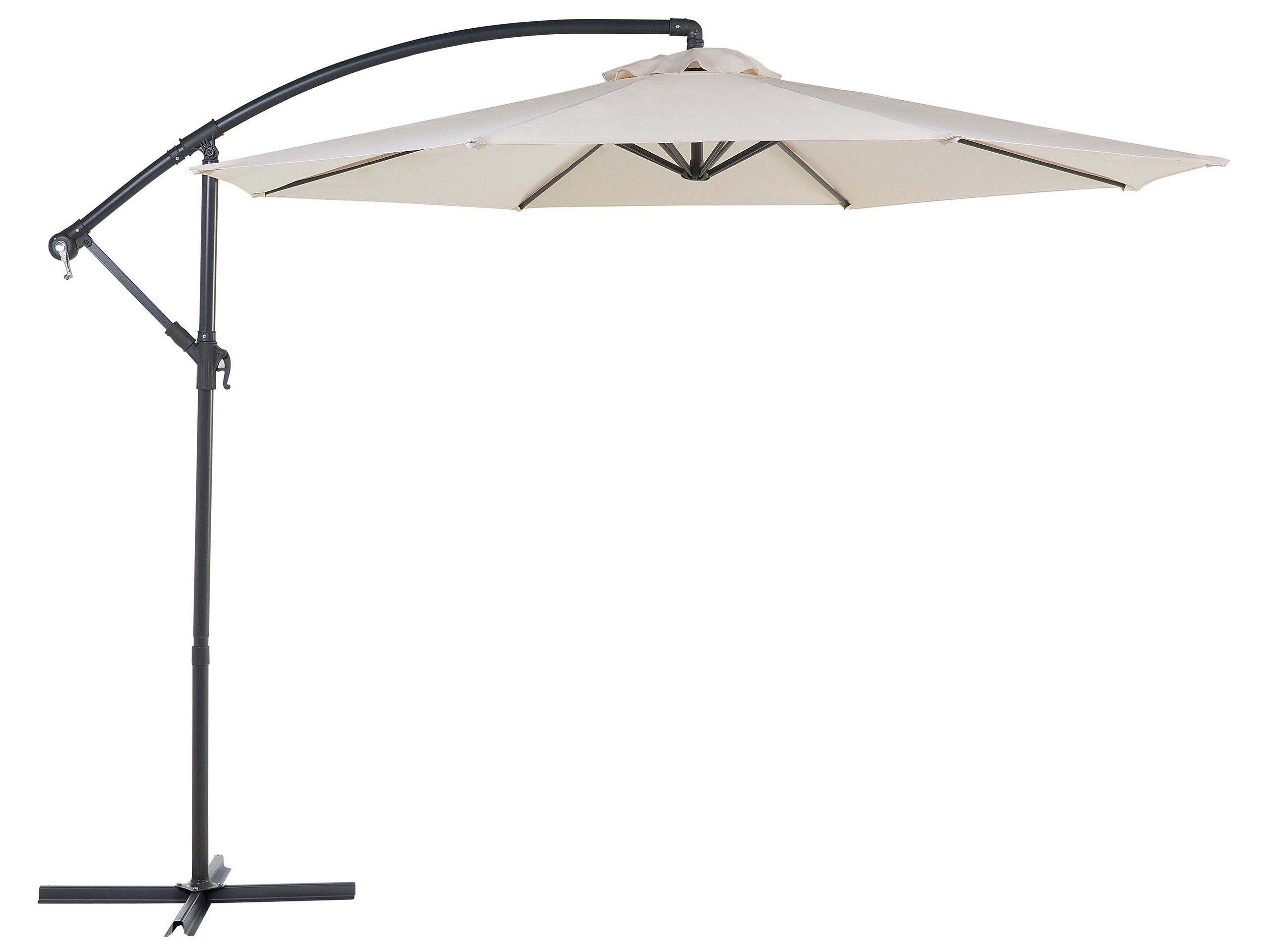 Grand parasol de jardin beige clair Ø 300 cm (photo) Grand parasol de jardin beige clair Ø 300 cm