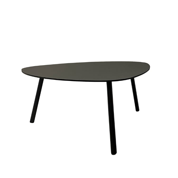 Table basse de jardin aluminium et acier noir D90cm