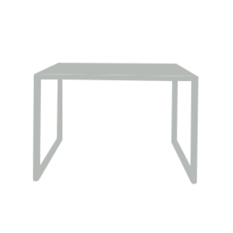 Table basse de jardin carrée en acier gris H40cm