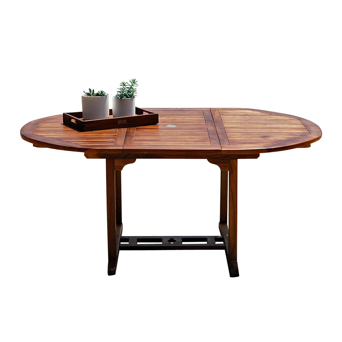 Table de jardin extensible en teck huilé 6/8 personnes