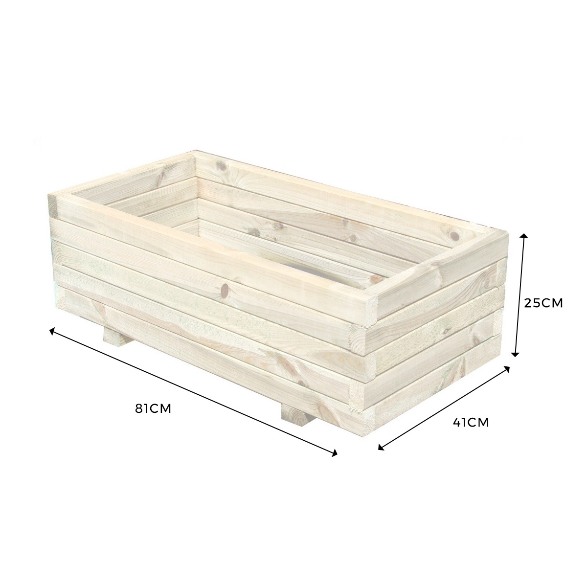 Jardinière rectangulaire 80cm en pin traité Jardinière rectangulaire 80cm en pin traité