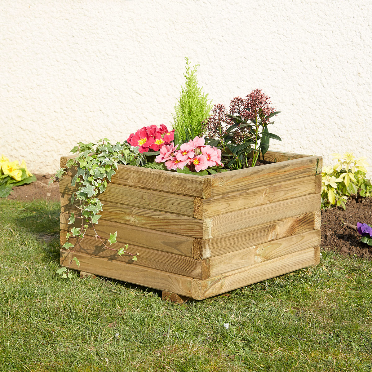 Jardinière carrée 50cm en pin traité Jardinière carrée 50cm en pin traité