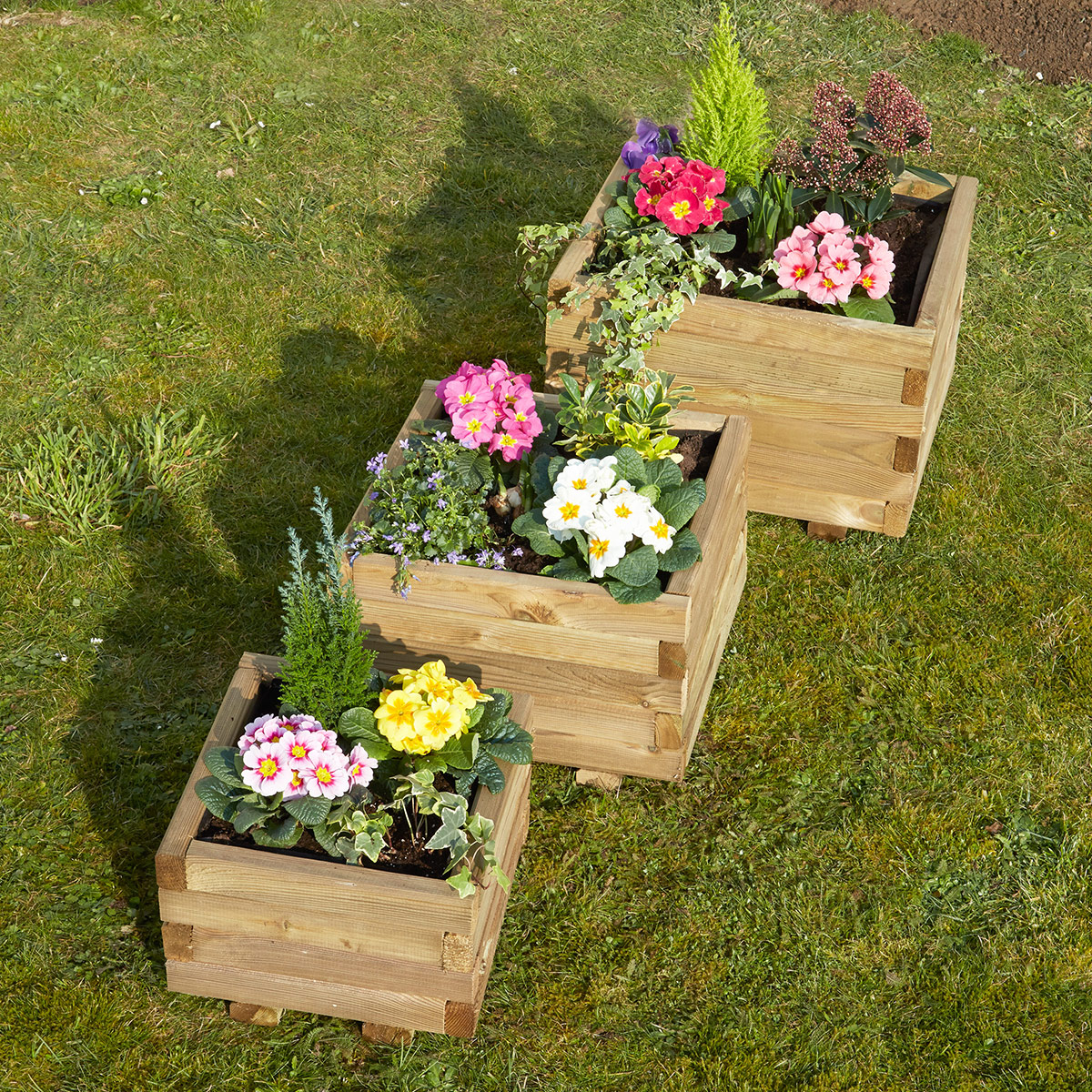 Jardinière carrée 40cm en pin traité Jardinière carrée 40cm en pin traité