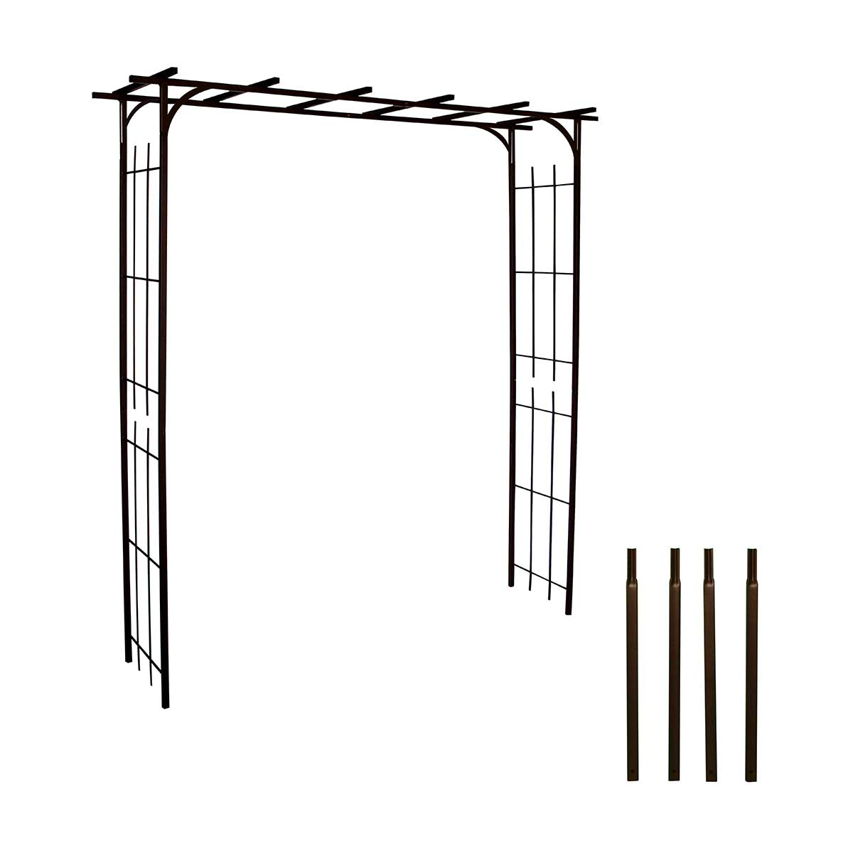 Arche de jardin grand modèle en fer avec 4 supports à enfoncer en fer Arche de jardin grand modèle en fer avec 4 supports à enfoncer en fer