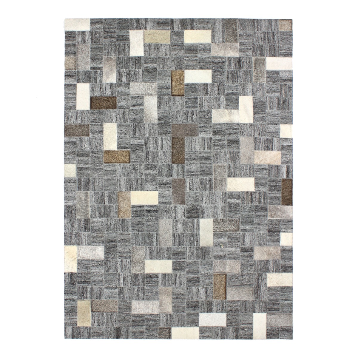 Tapis en cuir motif mosaïque gris 120x170 Tapis en cuir motif mosaïque gris 120x170