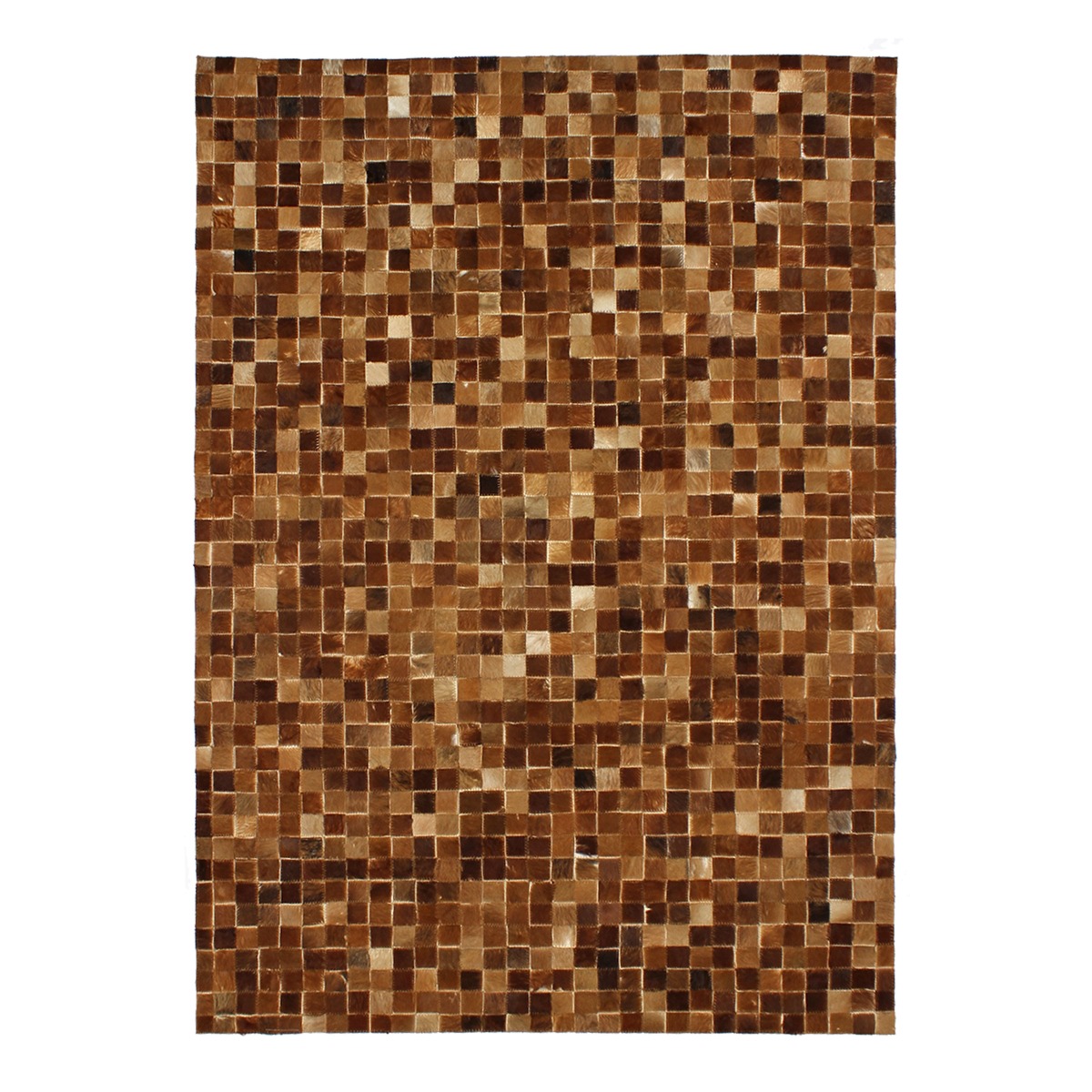Tapis en cuir motif mosaïque marron clair 160x230 Tapis en cuir motif mosaïque marron clair 160x230