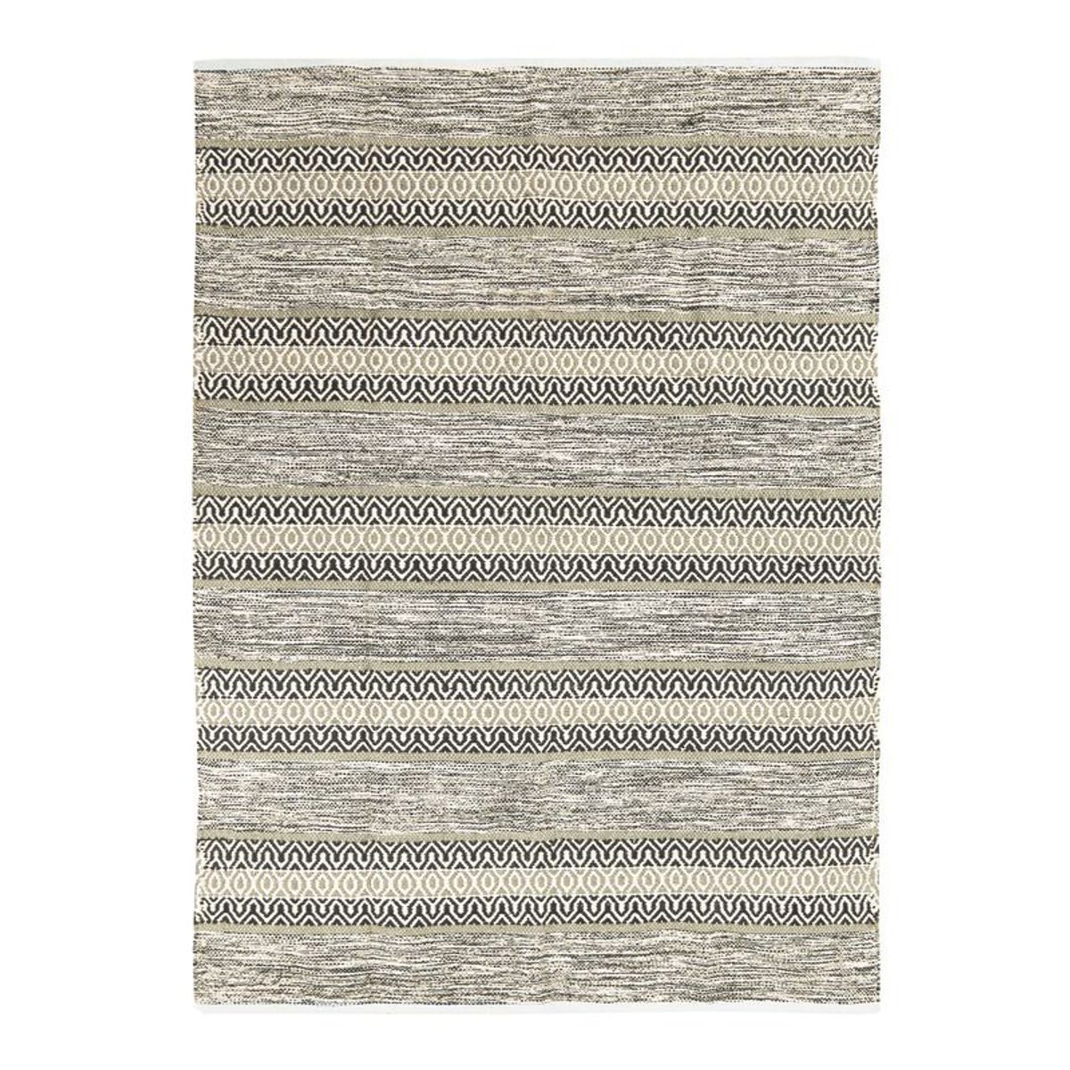 Tapis 100% coton bande ethno blanc-sable 190x290 Tapis 100% coton bande ethno blanc-sable 190x290