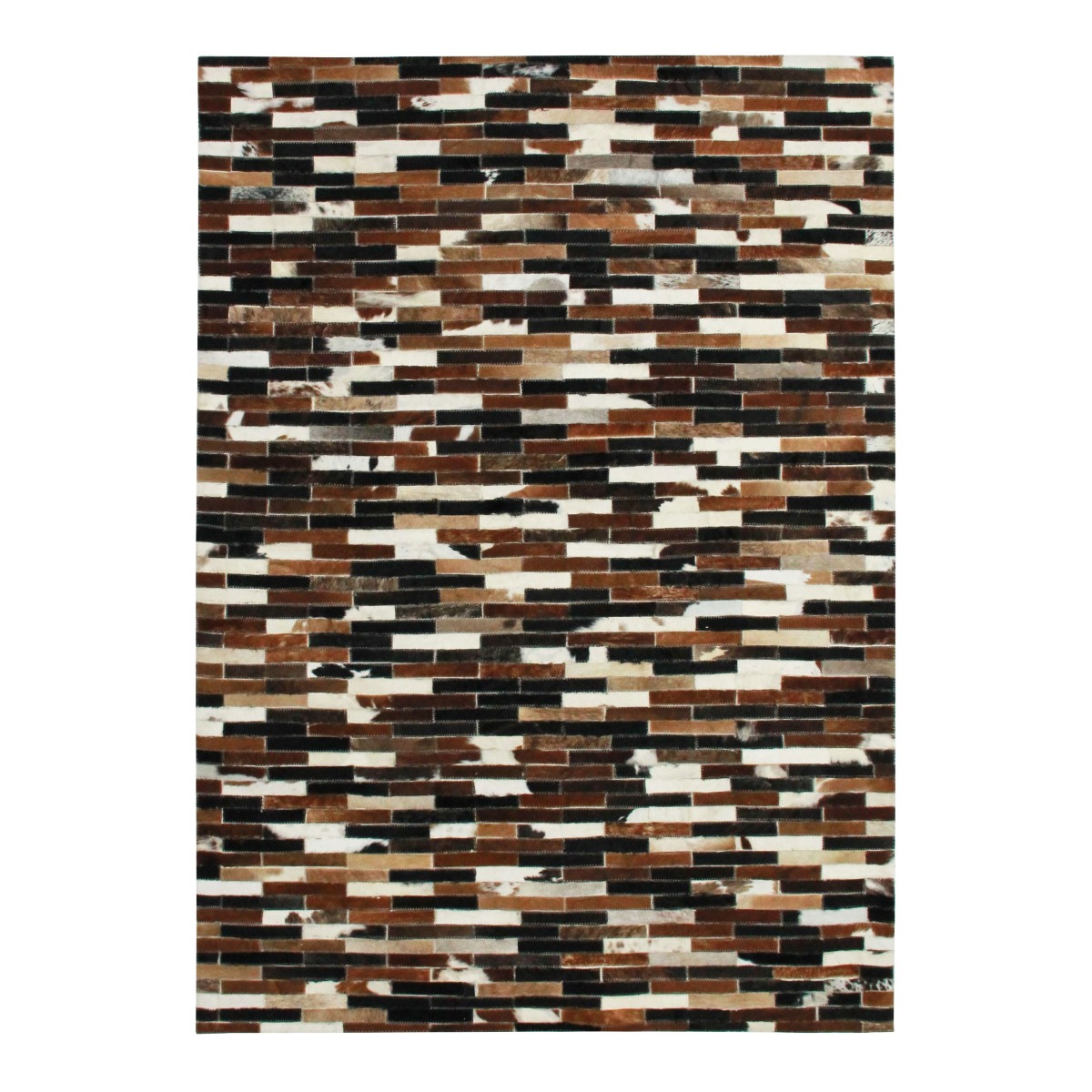 Tapis en cuir lignes marron multi 190x290 Tapis en cuir lignes marron multi 190x290